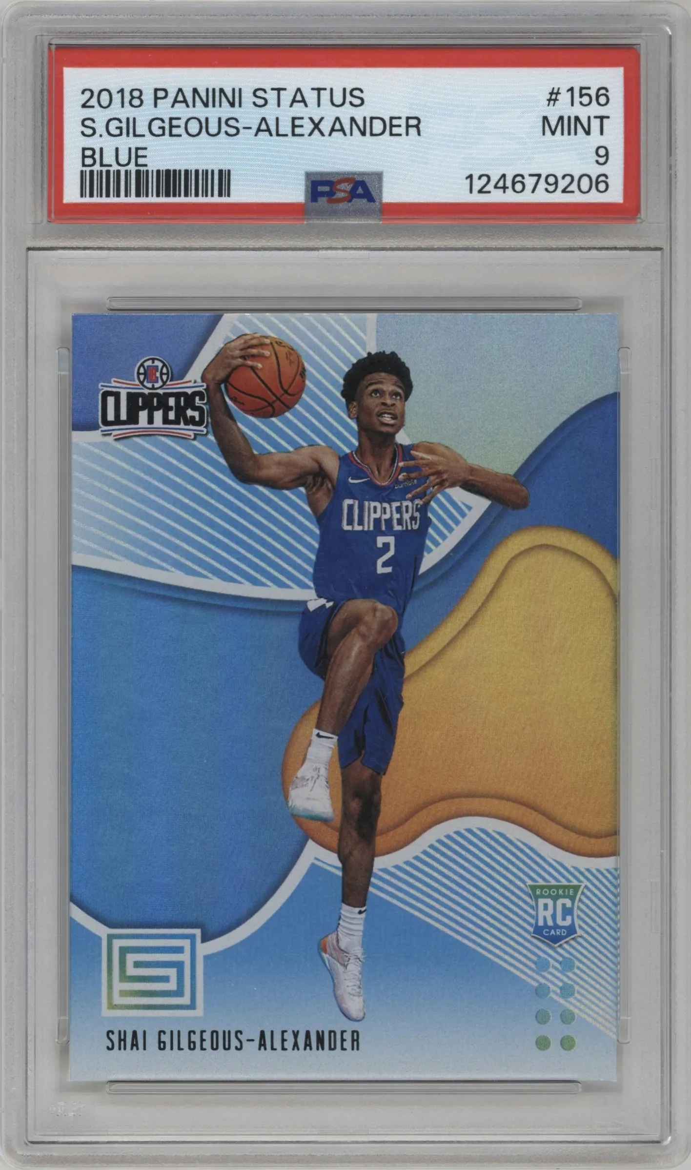 2018 Panini Status Rookies 2 Shai Gilgeous-Alexander Blue PSA 9