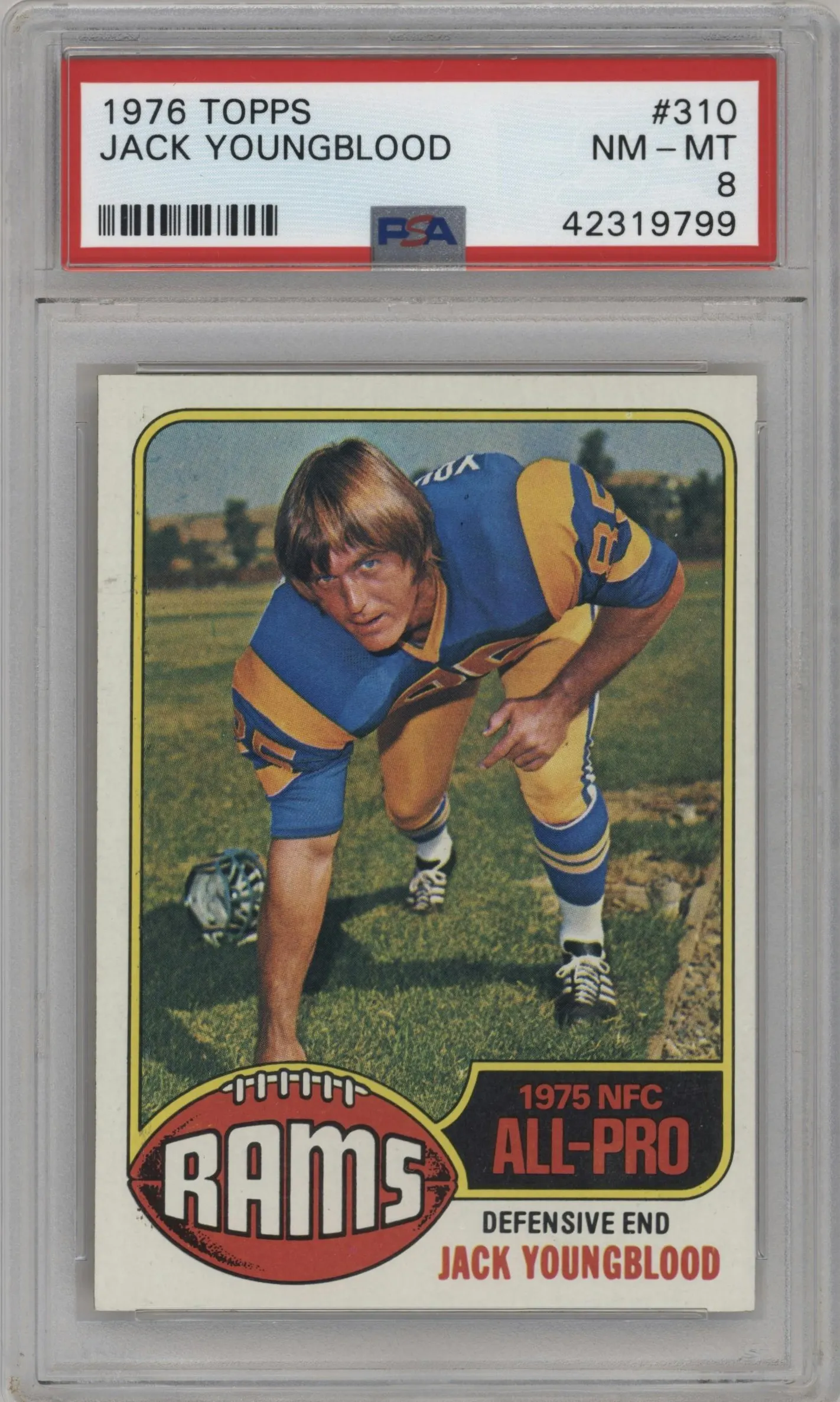 1976 Topps Jack Youngblood PSA 8