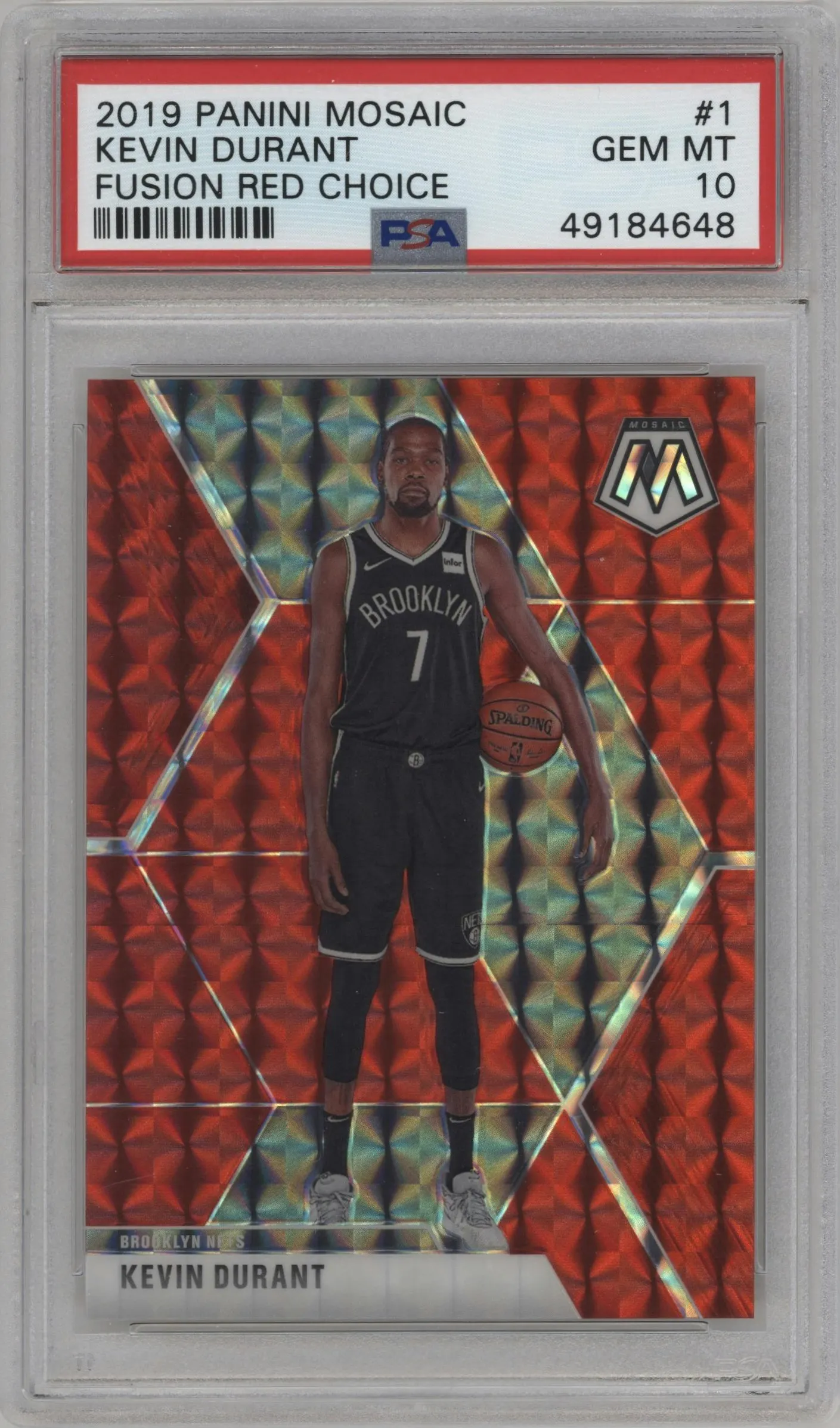 2019 Panini Mosaic Kevin Durant Fusion Red Choice #1 PSA 10