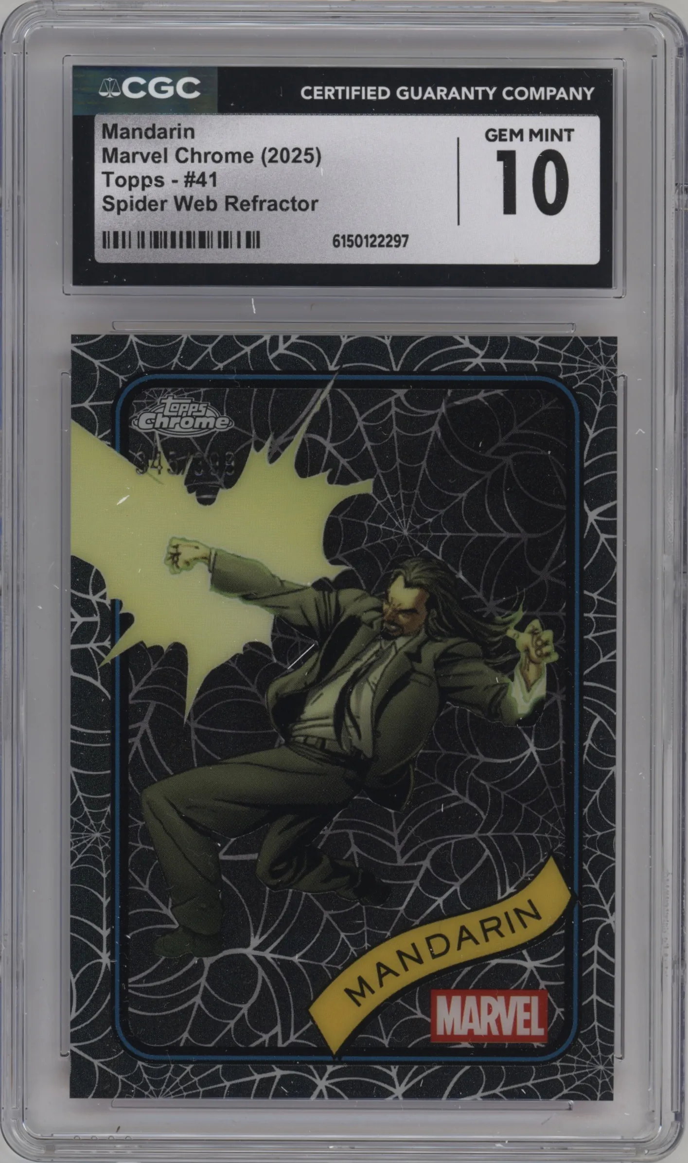 2025 Topps Chrome Marvel Mandarin Spider Web CGC 10