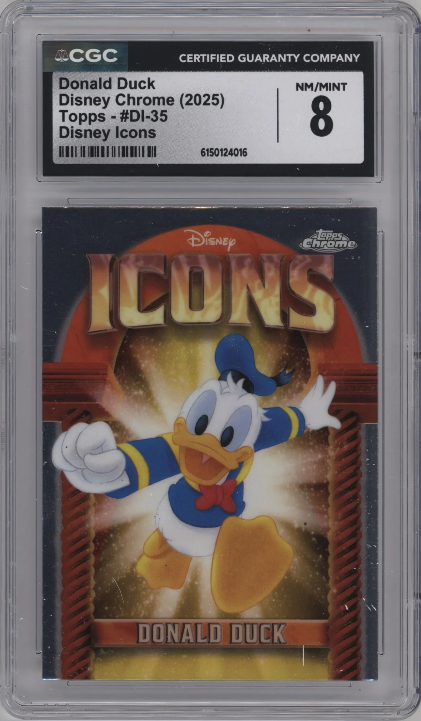 2025 Topps Chrome Disney Disney Icons Donald Duck #DI-35 CGC 8