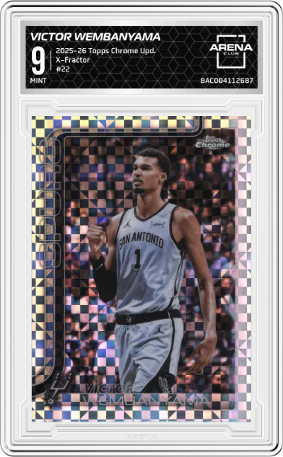 2025 Topps Chrome Update Victor Wembanyama X-Fractor #22 ARENA CLUB 9