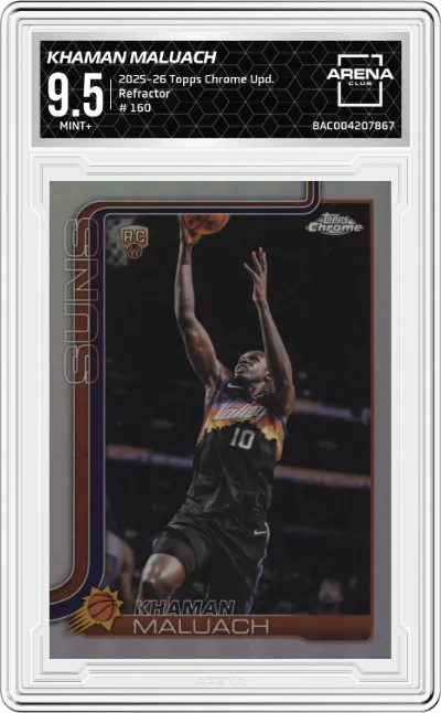 2025 Topps Chrome Update Khaman Maluach Refractor # 160 # 160 ARENA CLUB 9.5
