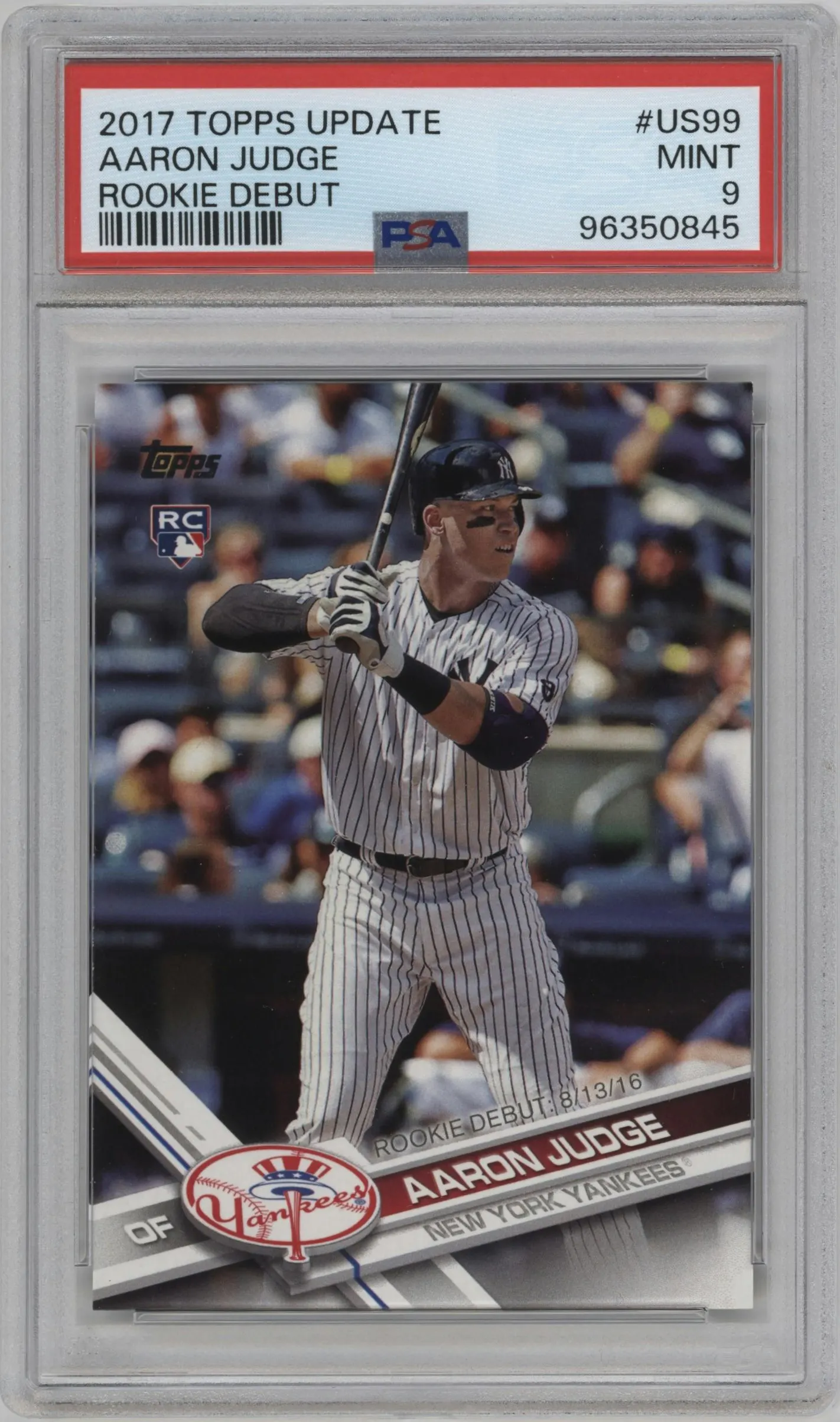 2017 Topps Update Aaron Judge #US99 PSA 9