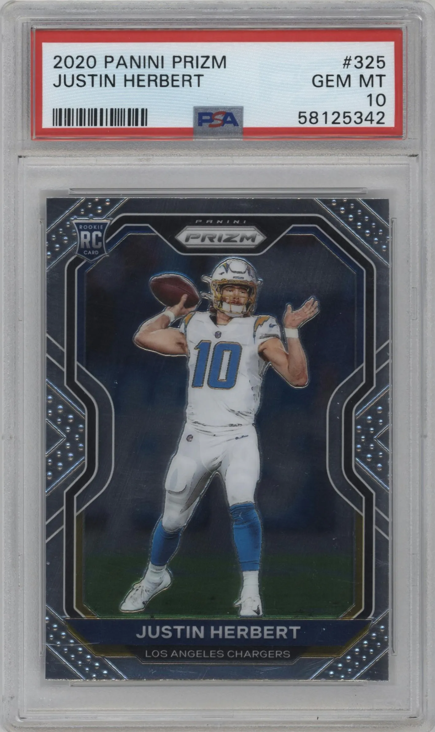 2020 Panini Prizm Justin Herbert PSA 10