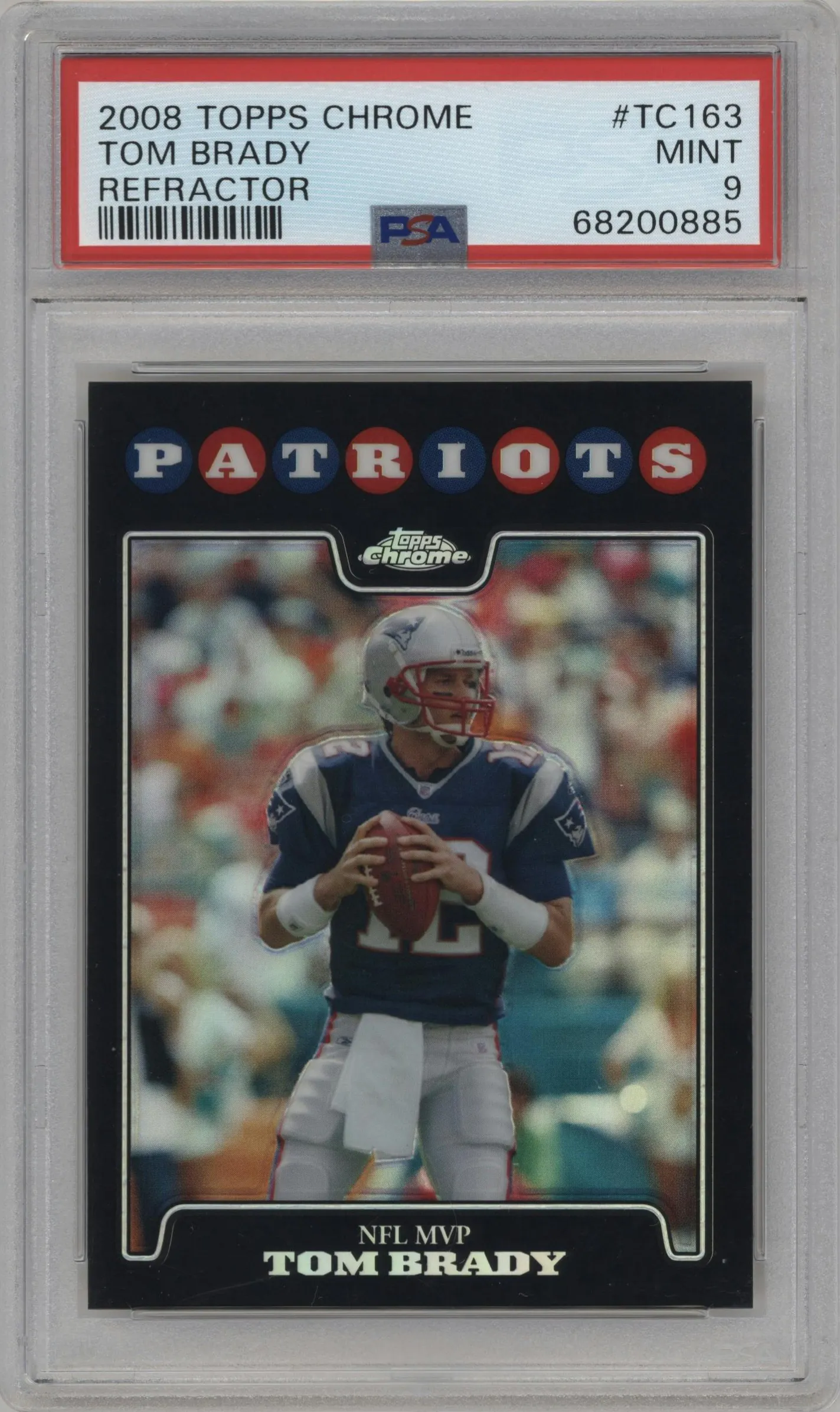 2008 Topps Chrome Tom Brady Refractor #TC163 PSA 9