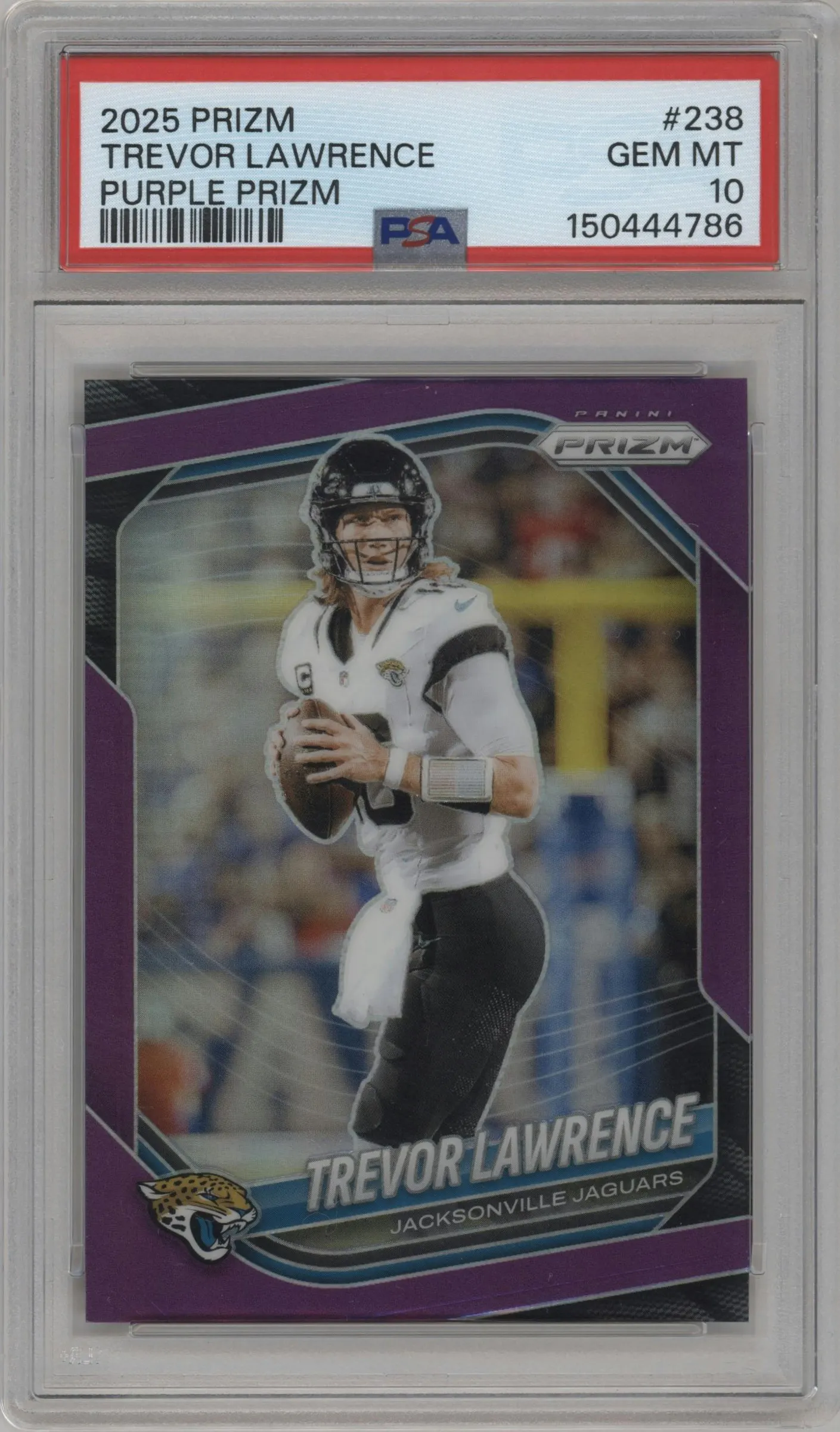 2025 Panini Prizm Trevor Lawrence Purple Prizm #238 PSA 10