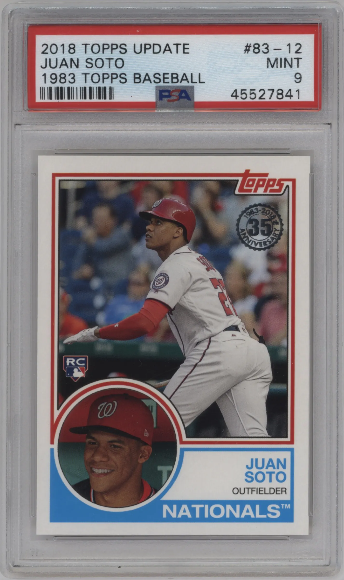2018 Topps Update 1983 Topps Juan Soto #83-12 PSA 9