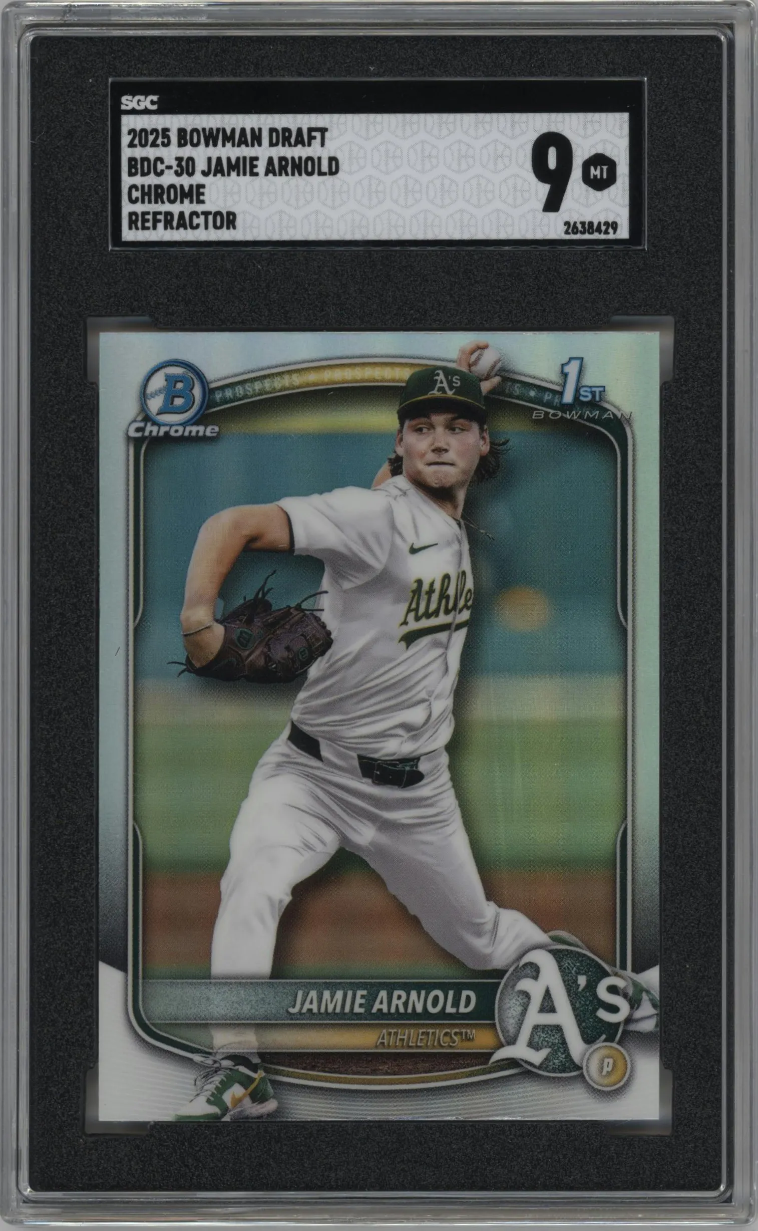 2025 Bowman Draft Chrome Jamie Arnold Refractor SGC 9