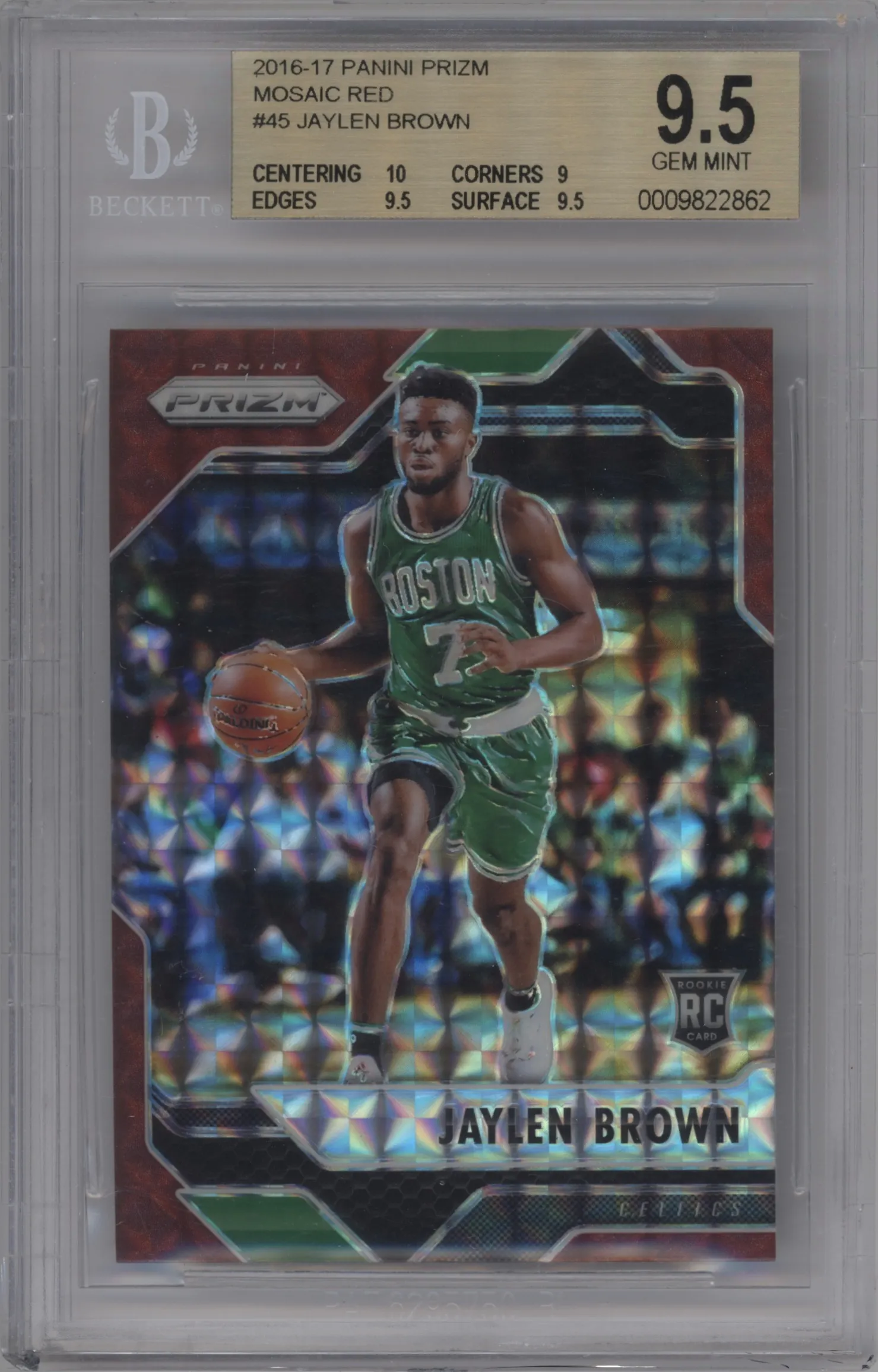2016 Panini Mosaic Prizm Jaylen Brown Red #45 BGS 9.5