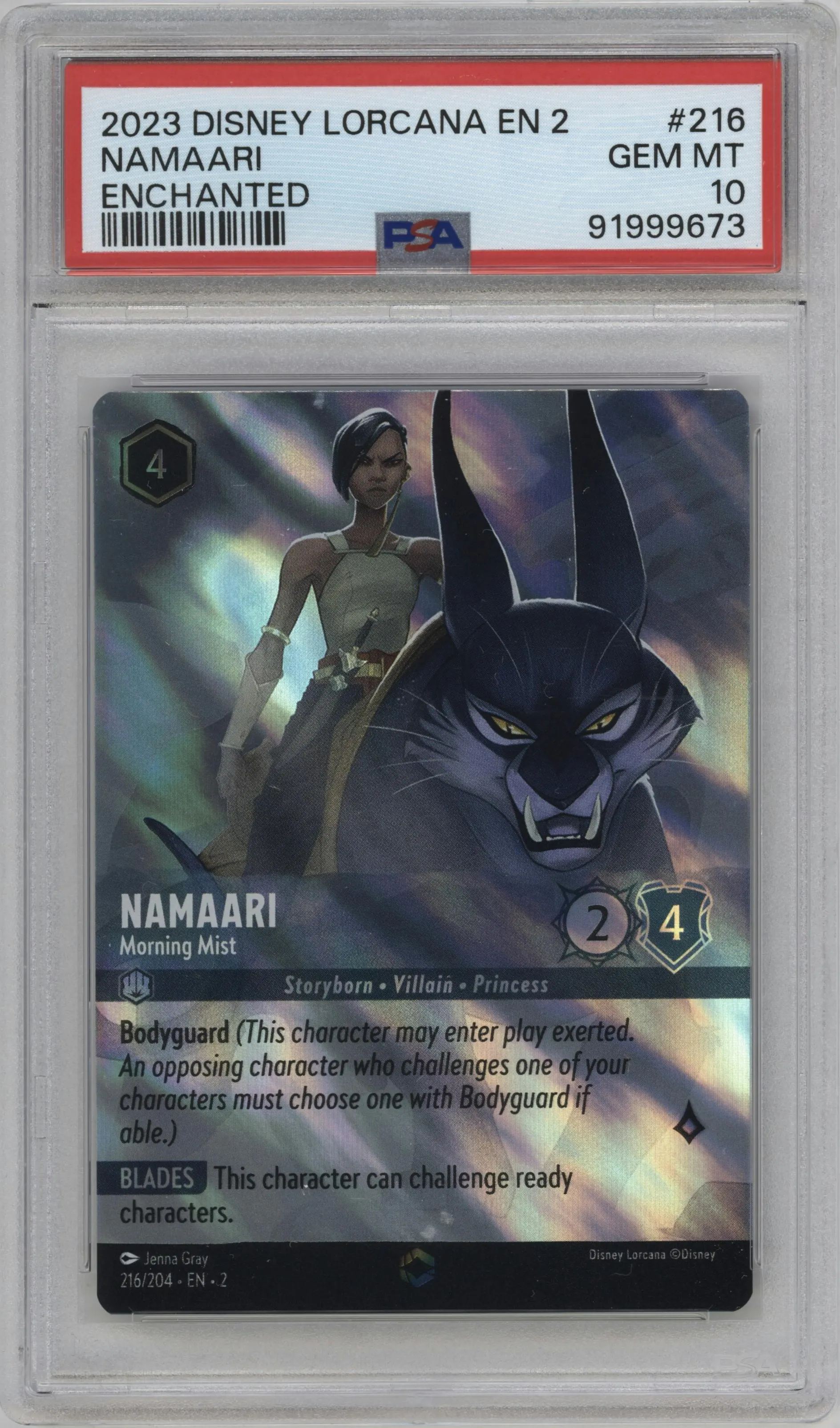 2023 Disney Lorcana Rise of the Floodborn Namaari Enchanted #216 PSA 10