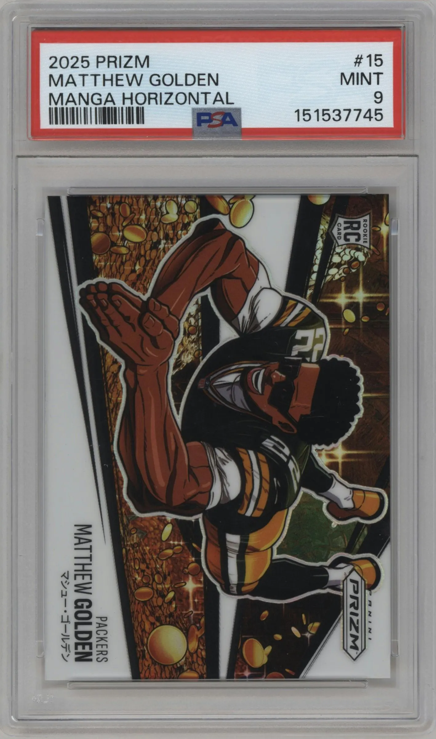 2025 Panini Prizm Manga Horizontal Matthew Golden #15 PSA 9