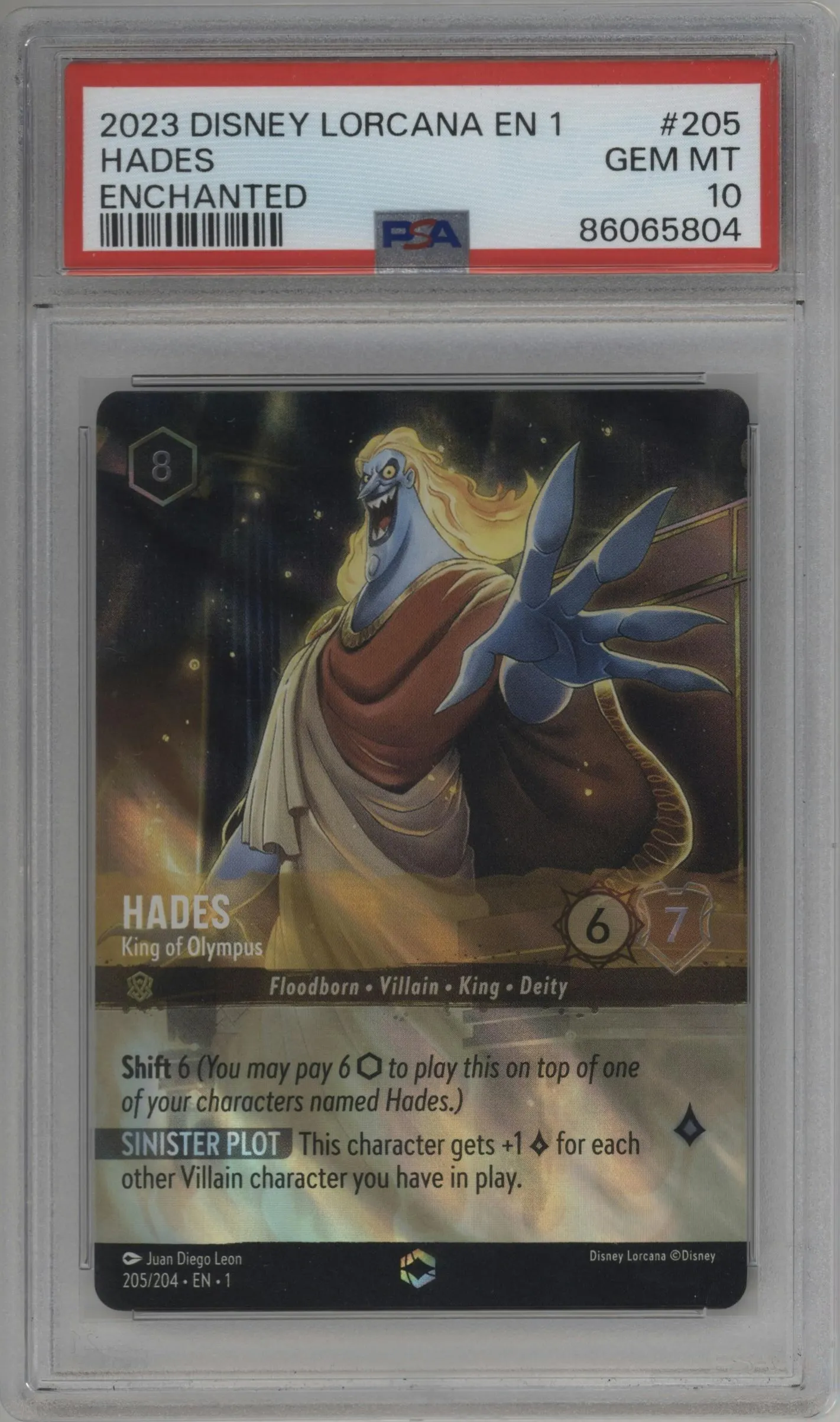 2023 Disney Lorcana The First Chapter Hades Enchanted #205 PSA 10