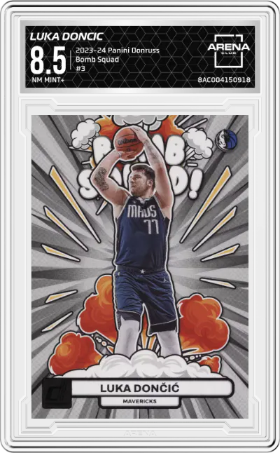 2023 Panini Donruss Bomb Squad Luka Doncic #3 ARENA CLUB 8.5