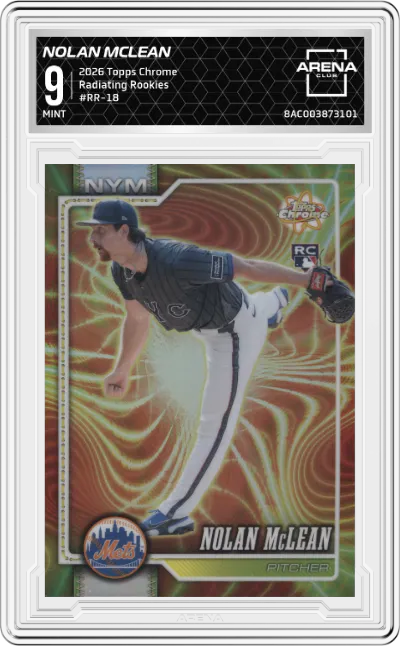 2026 Topps Chrome Radiating Rookies Nolan McLean ARENA CLUB 9