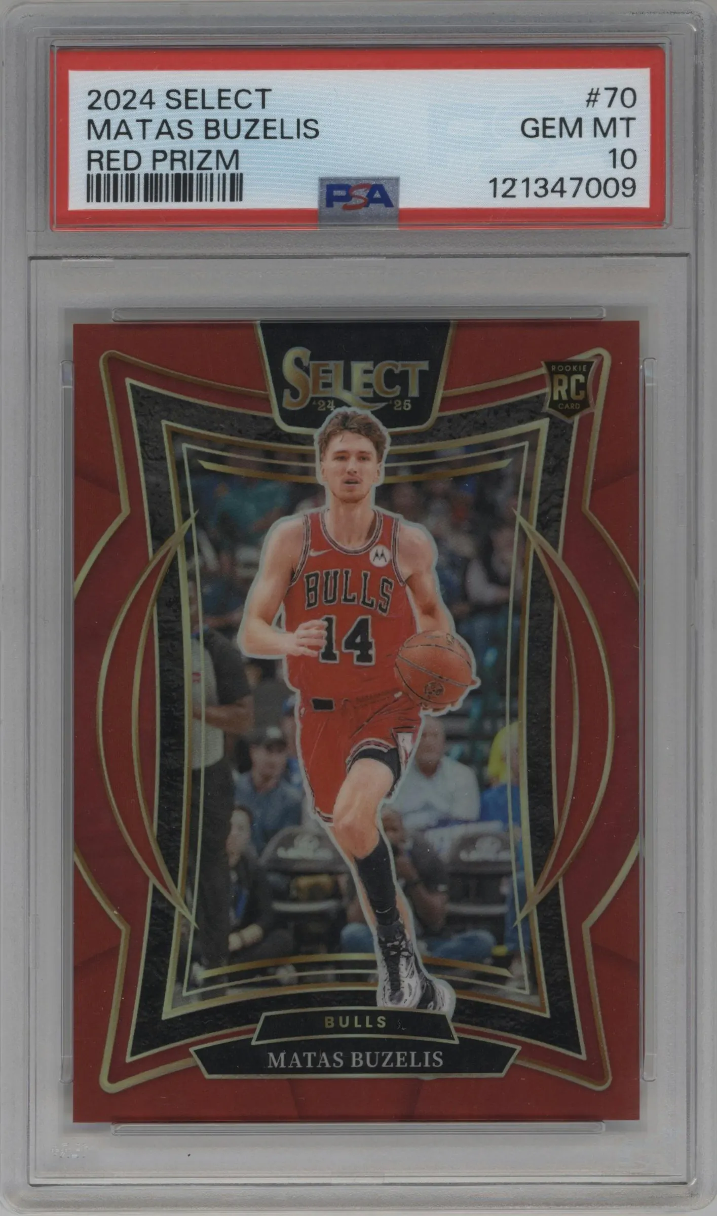 2024 Panini Select Matas Buzelis Red Prizm #70 PSA 10