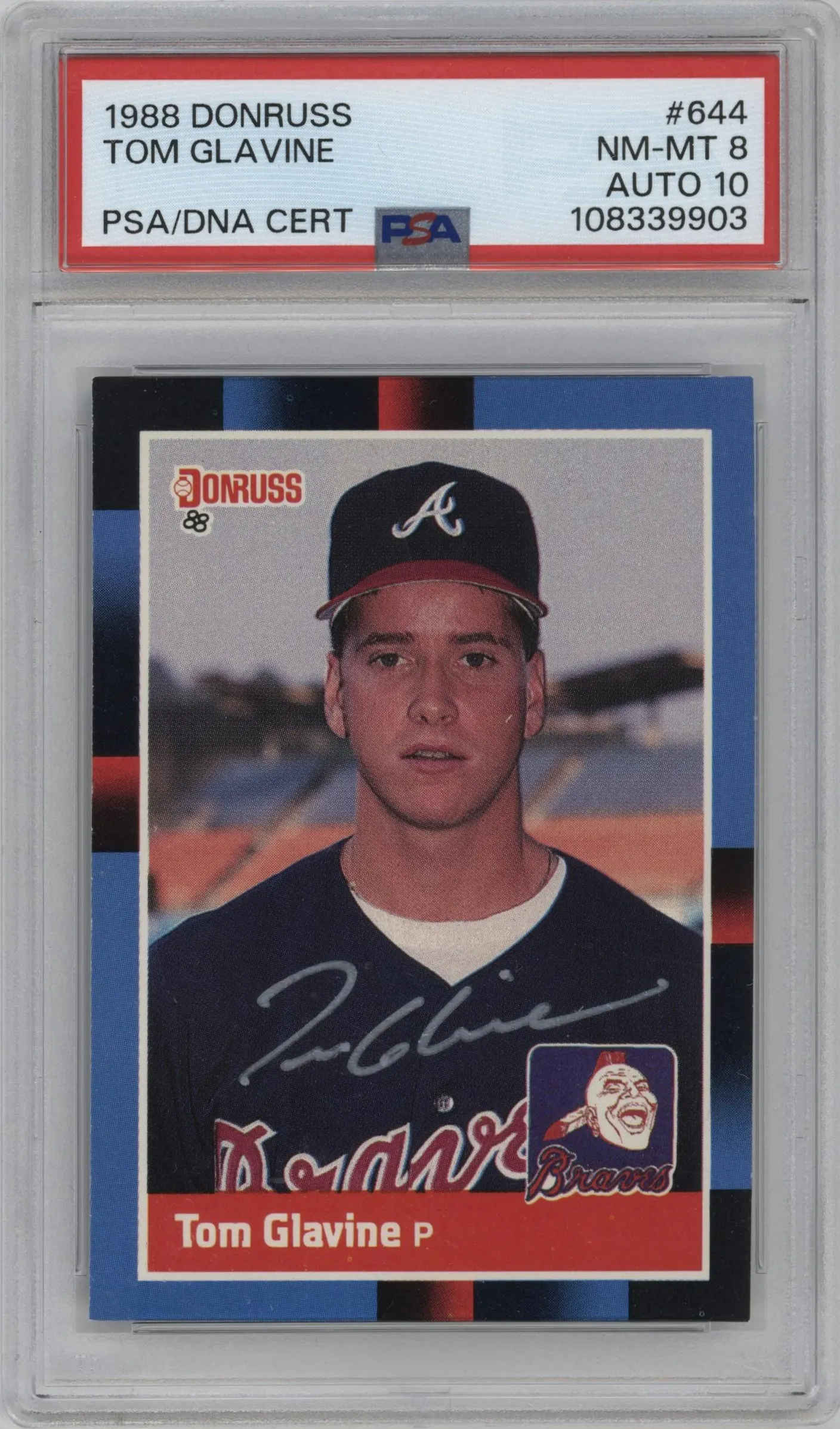 1988 Donruss Tom Glavine PSA 8