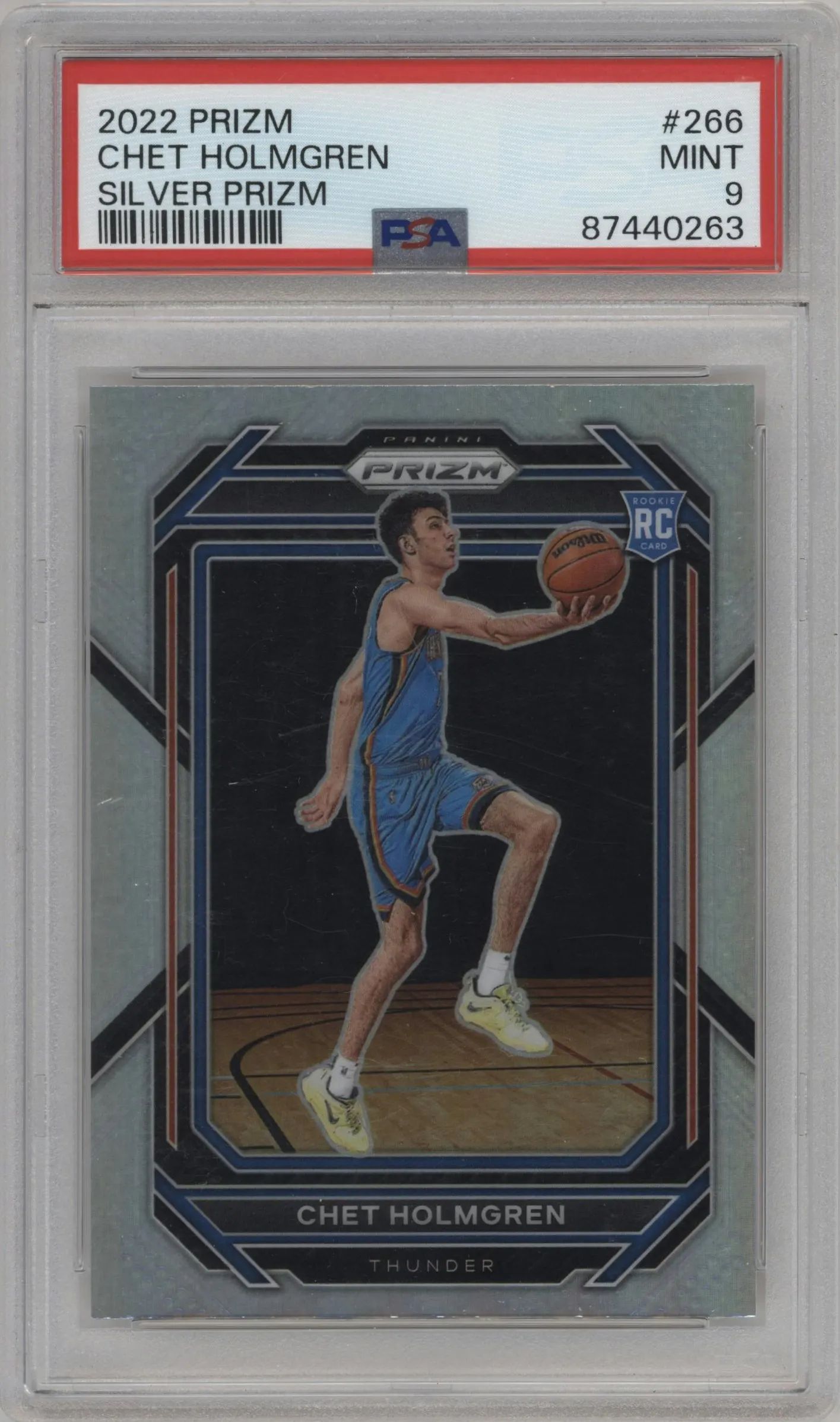 2022 Panini Prizm Chet Holmgren Silver Prizm #266 PSA 9