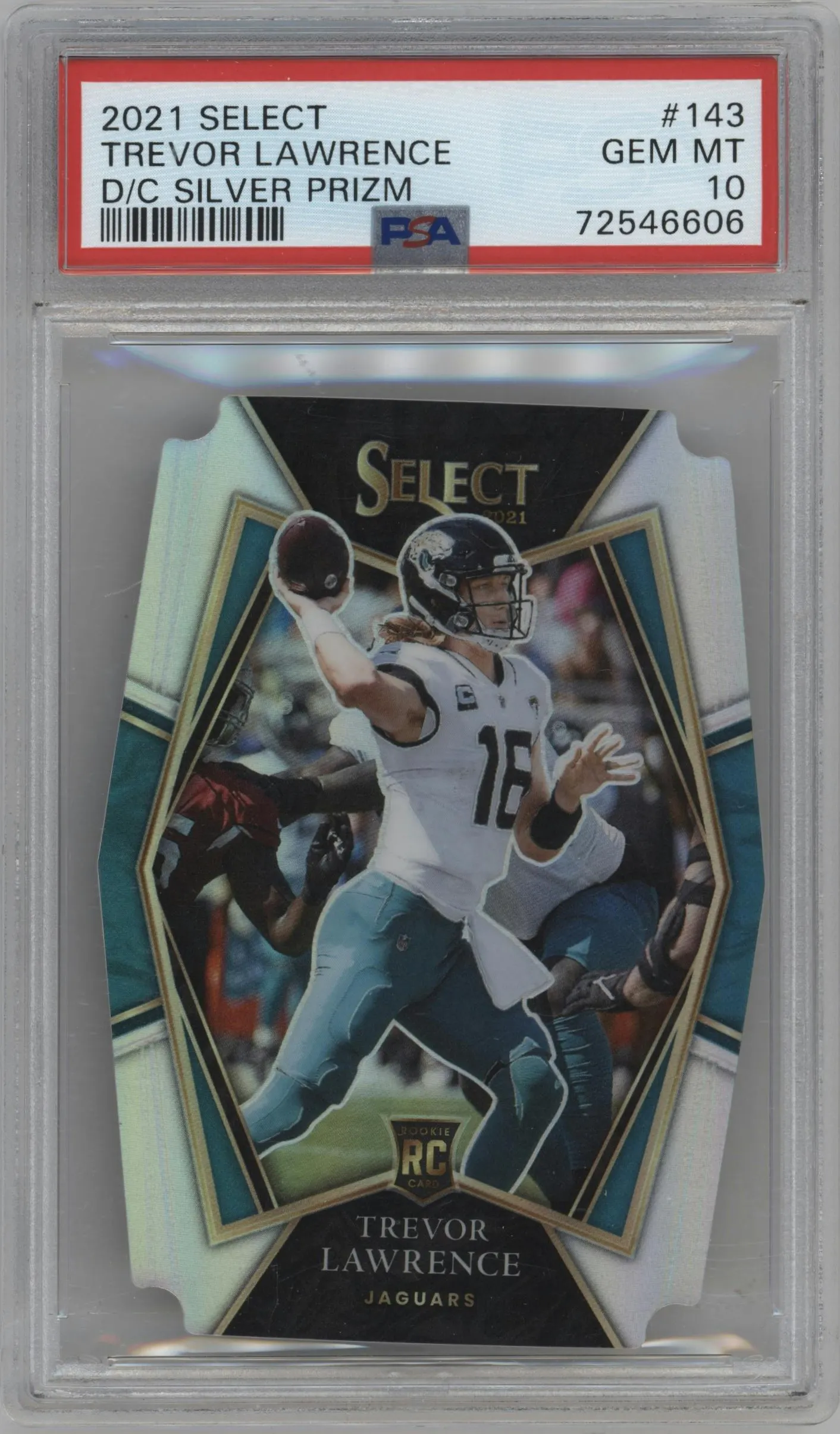 2021 Panini Select Pre.Lvl. Trevor Lawrence Die-Cut Silver #143 PSA 10