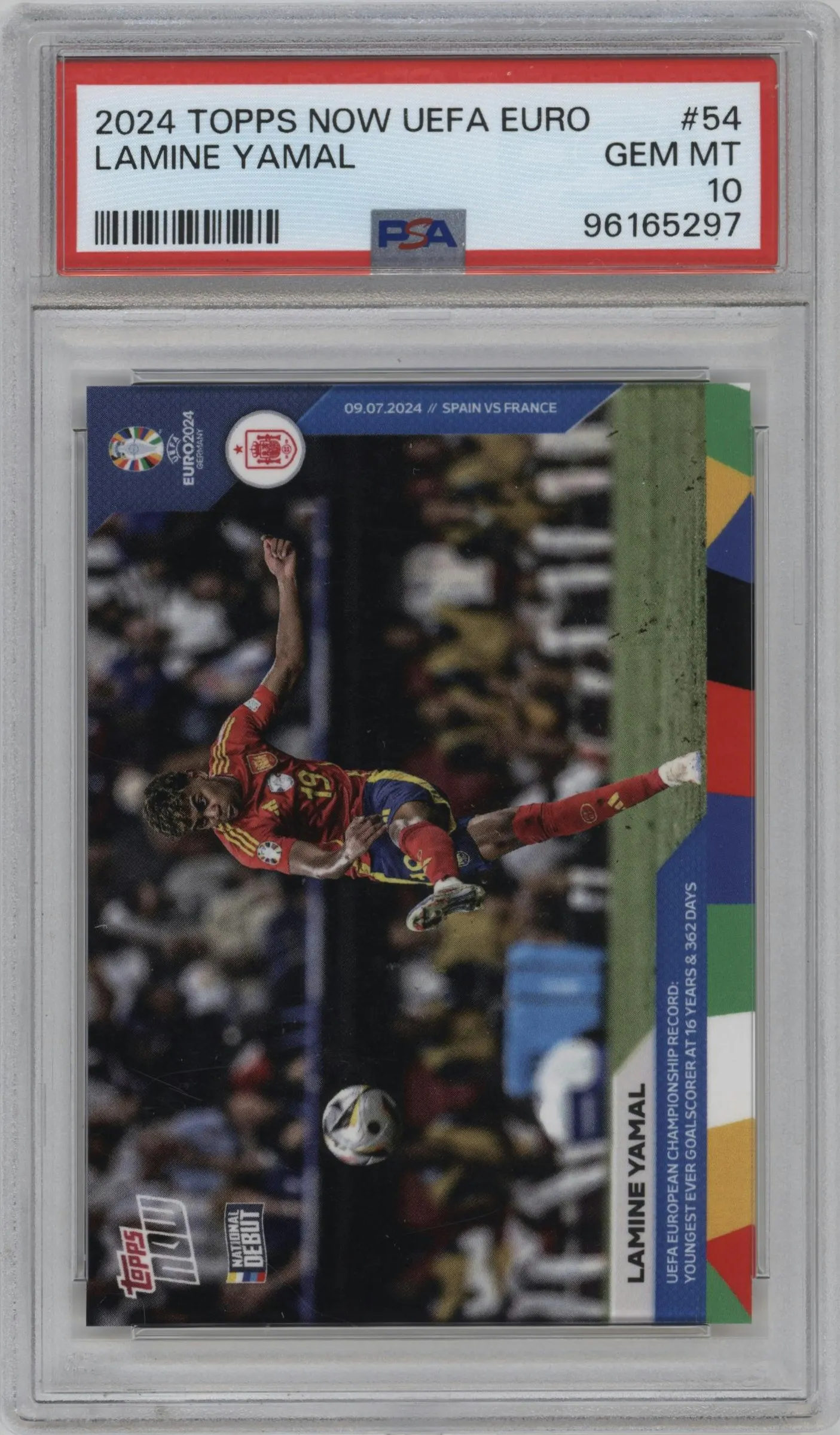 2024 Topps Now UEFA EURO Lamine Yamal #054 PSA 10