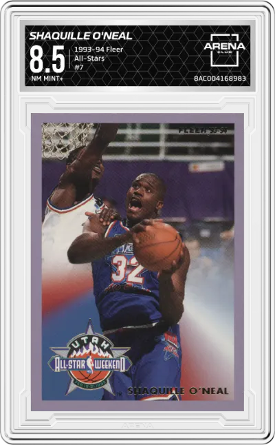 1993 Fleer All-Stars Shaquille O'Neal #7 ARENA CLUB 8.5