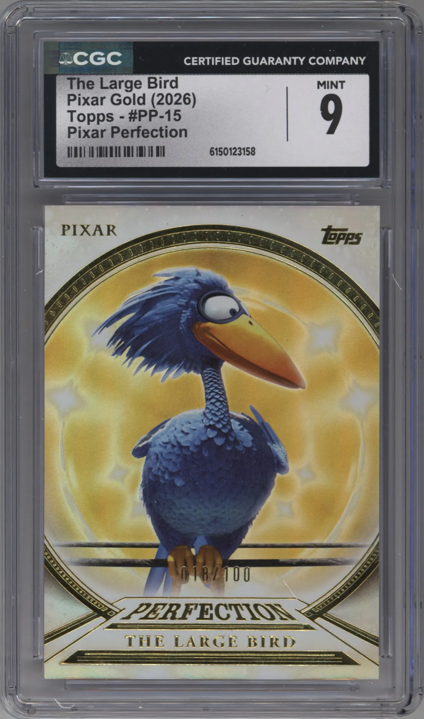 2025 Topps Pixar Gold Pixar Perfection The Large Bird #PP-15 CGC 9
