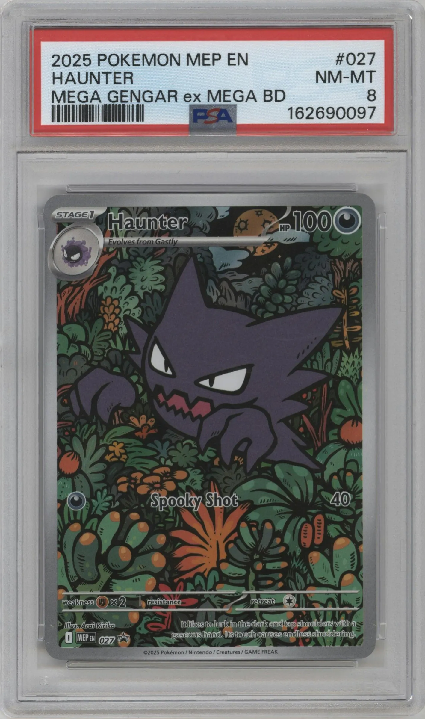 2025 Pokemon Mega Evolution Haunter Mega Gengar ex Mega Battle Deck #027 PSA 8