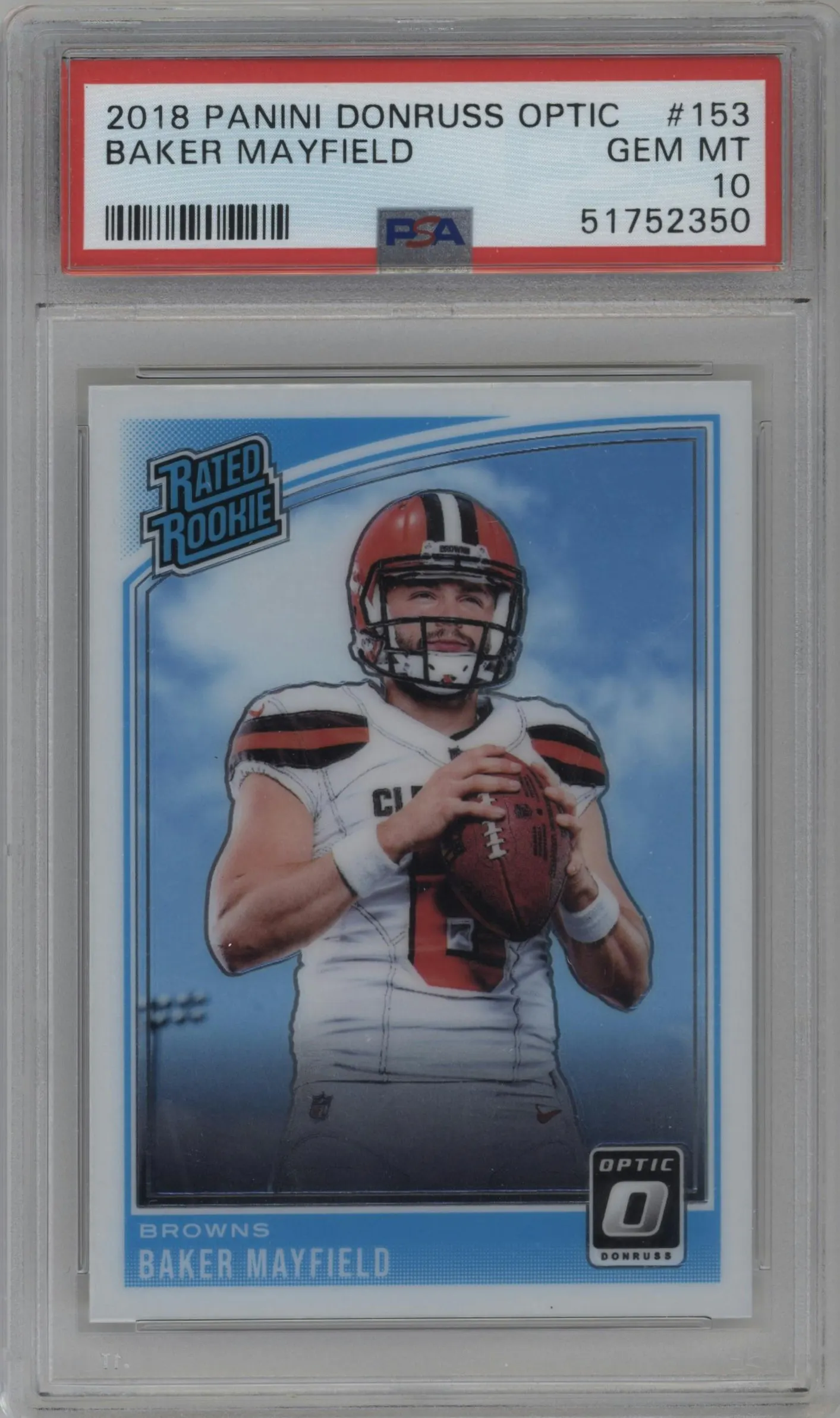 2018 Panini Donruss Optic Rated Rookie Baker Mayfield #153 PSA 10