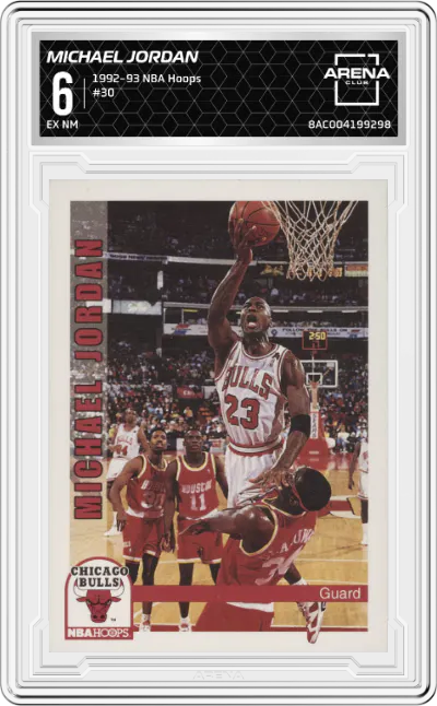 1992 NBA Hoops Michael Jordan #30 ARENA CLUB 6