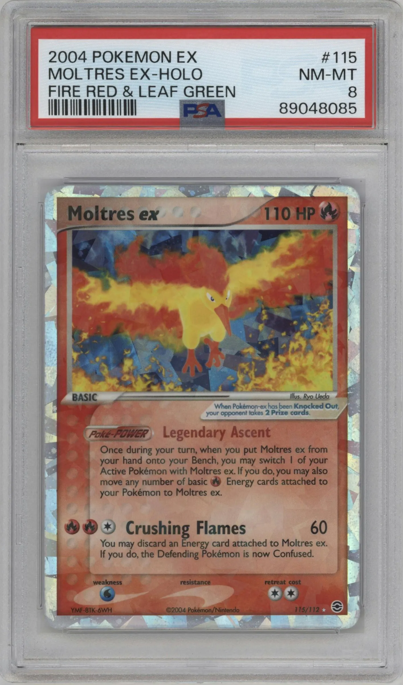 2004 Pokemon EX FR & LG Moltres ex #115 PSA 8