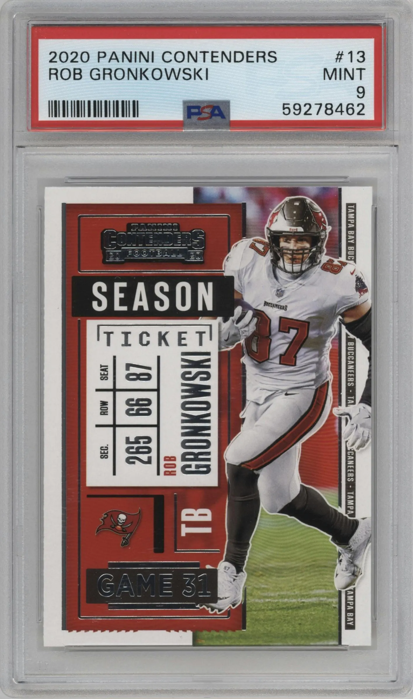 2020 Panini Contenders Rob Gronkowski #13 PSA 9