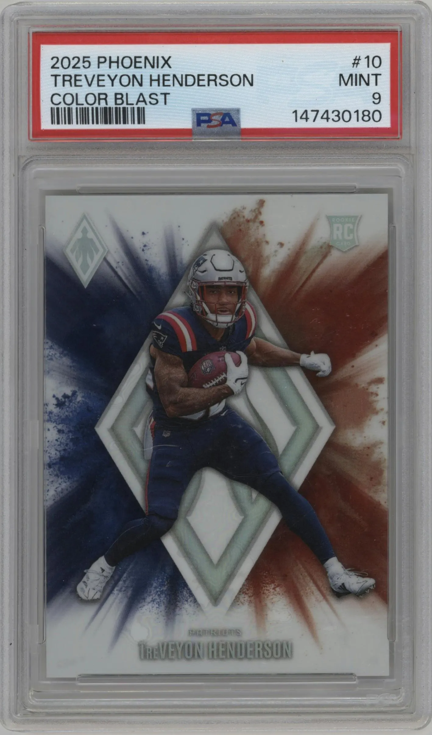 2025 Panini Phoenix Color Blast TreVeyon Henderson #10 PSA 9