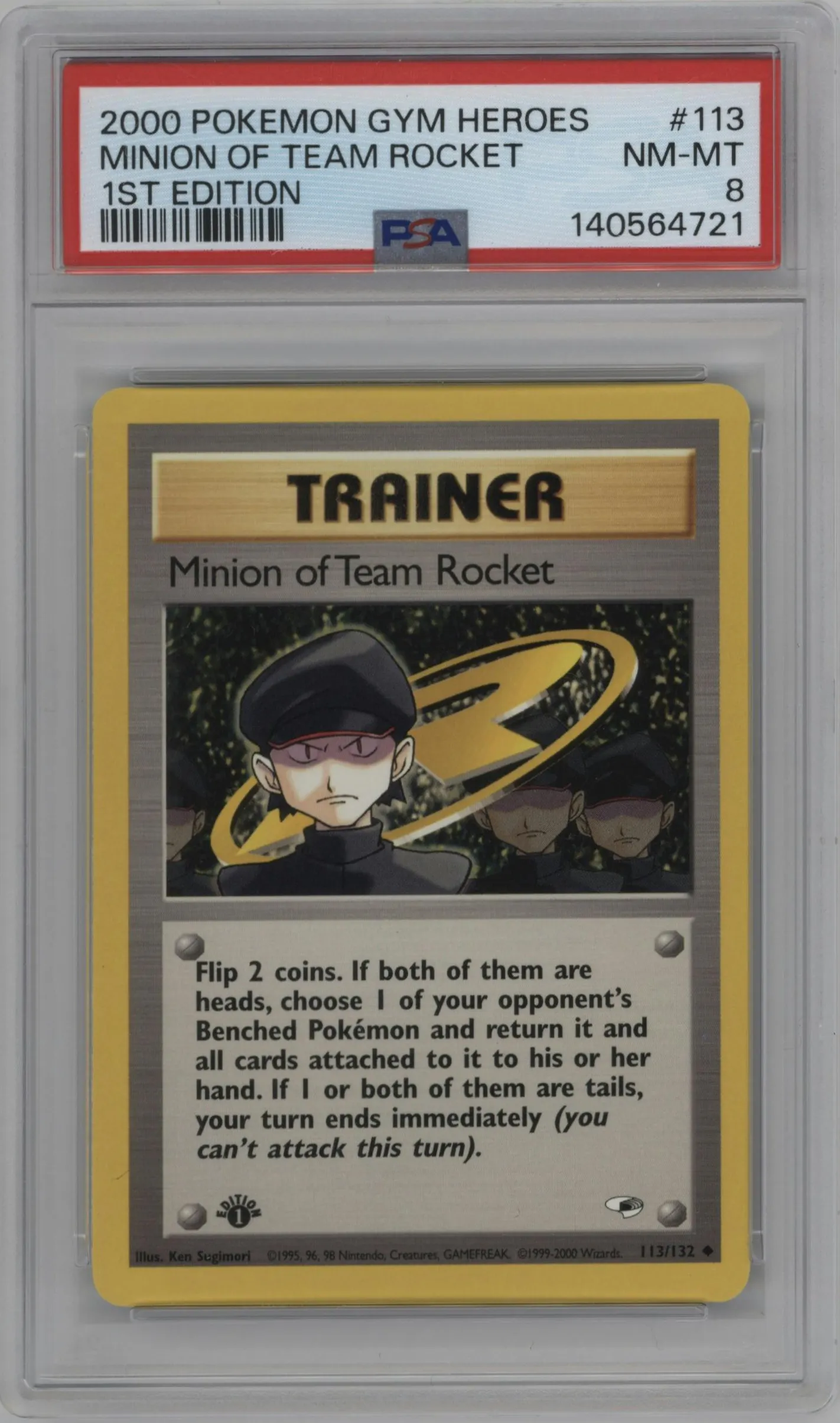 2000 Pokemon GH Gym Heroes Minion of Team Rocket #113 PSA 8