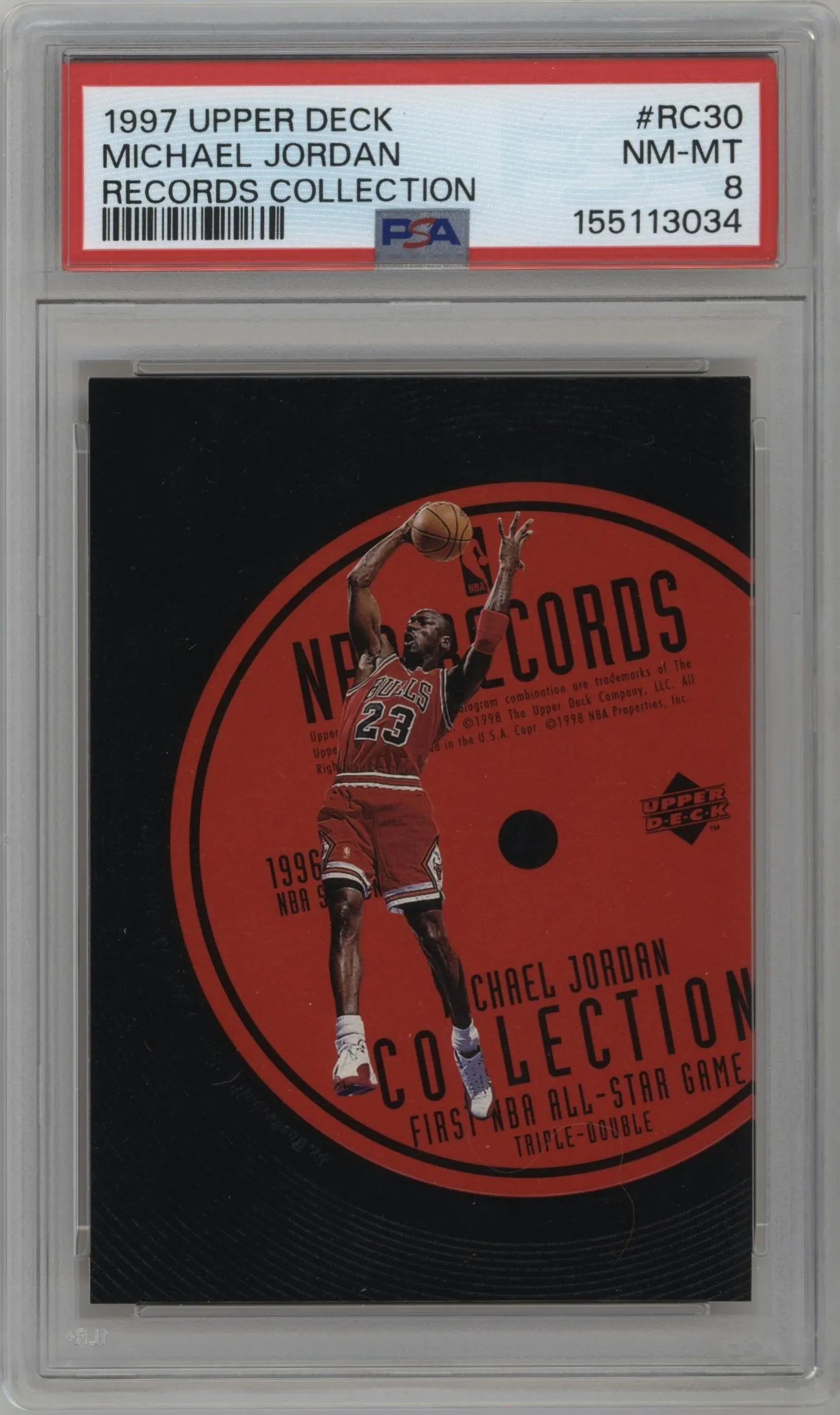 1997 Upper Deck NBA Records Coll. Michael Jordan #RC30 PSA 8
