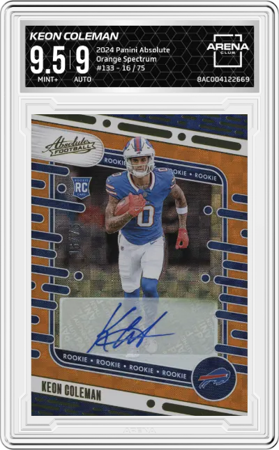 2024 Panini Absolute Keon Coleman Orange Spectrum #133 ARENA CLUB 9.5