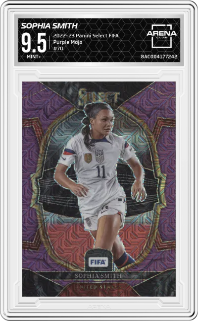 2022 Panini Select FIFA Sophia Smith Purple Mojo #70 ARENA CLUB 9.5