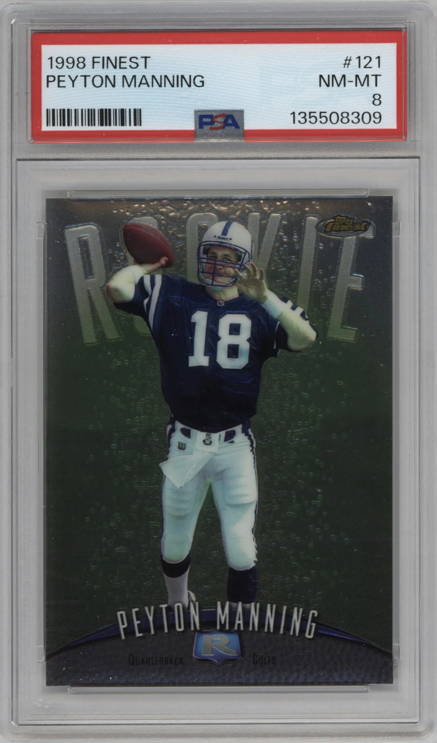 1998 Topps Finest Peyton Manning #121 PSA 8