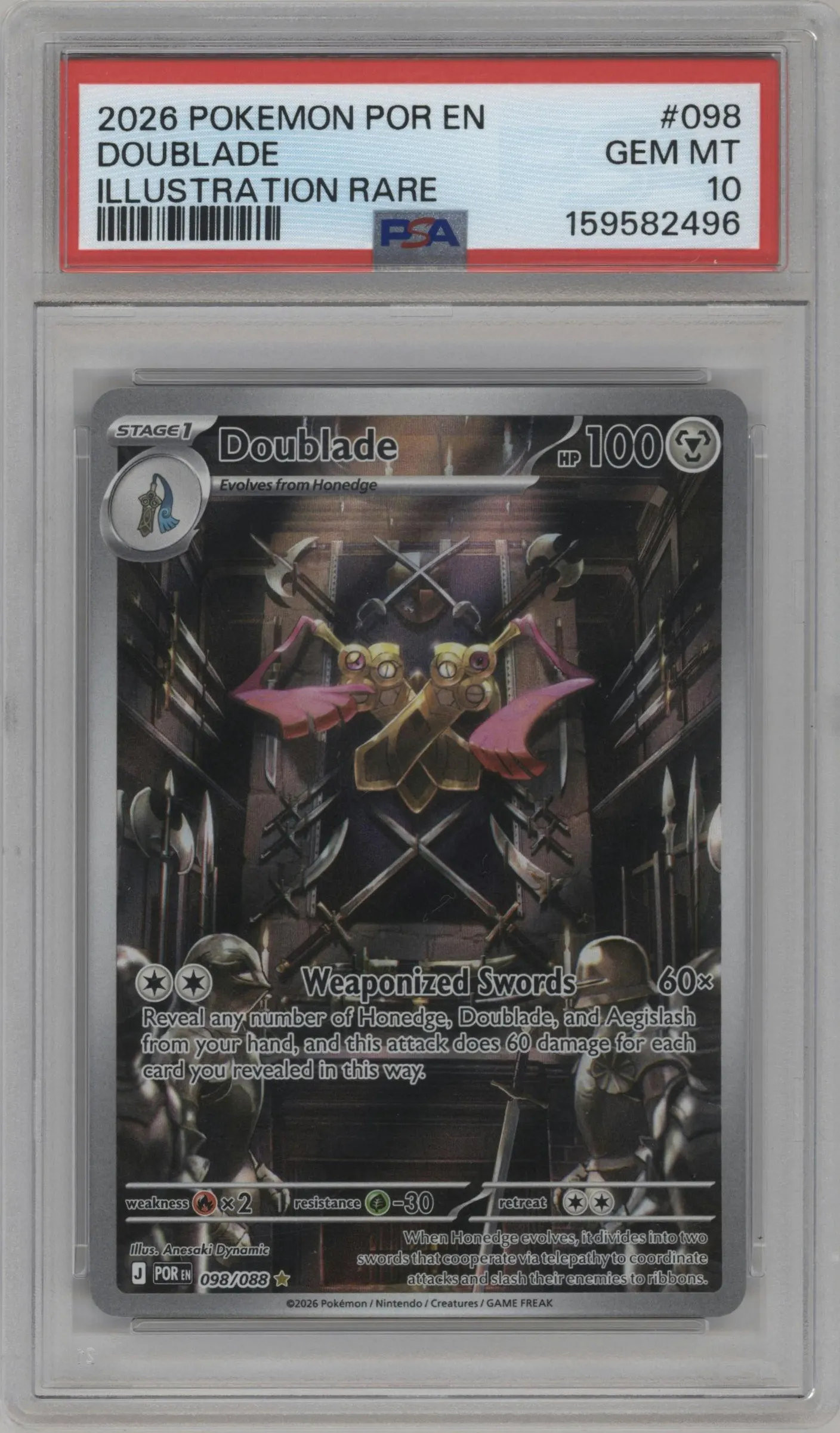 2026 Pokemon Mega Evolution Perfect Order Doublade #098 PSA 10