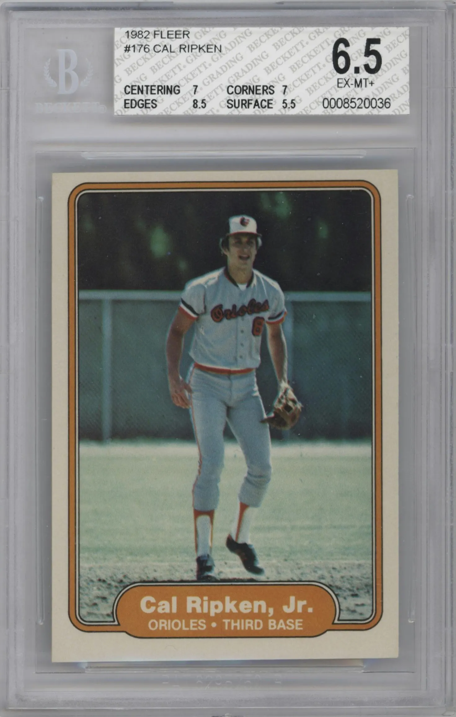 1982 Fleer Cal Ripken Jr. #176 BGS 6.5