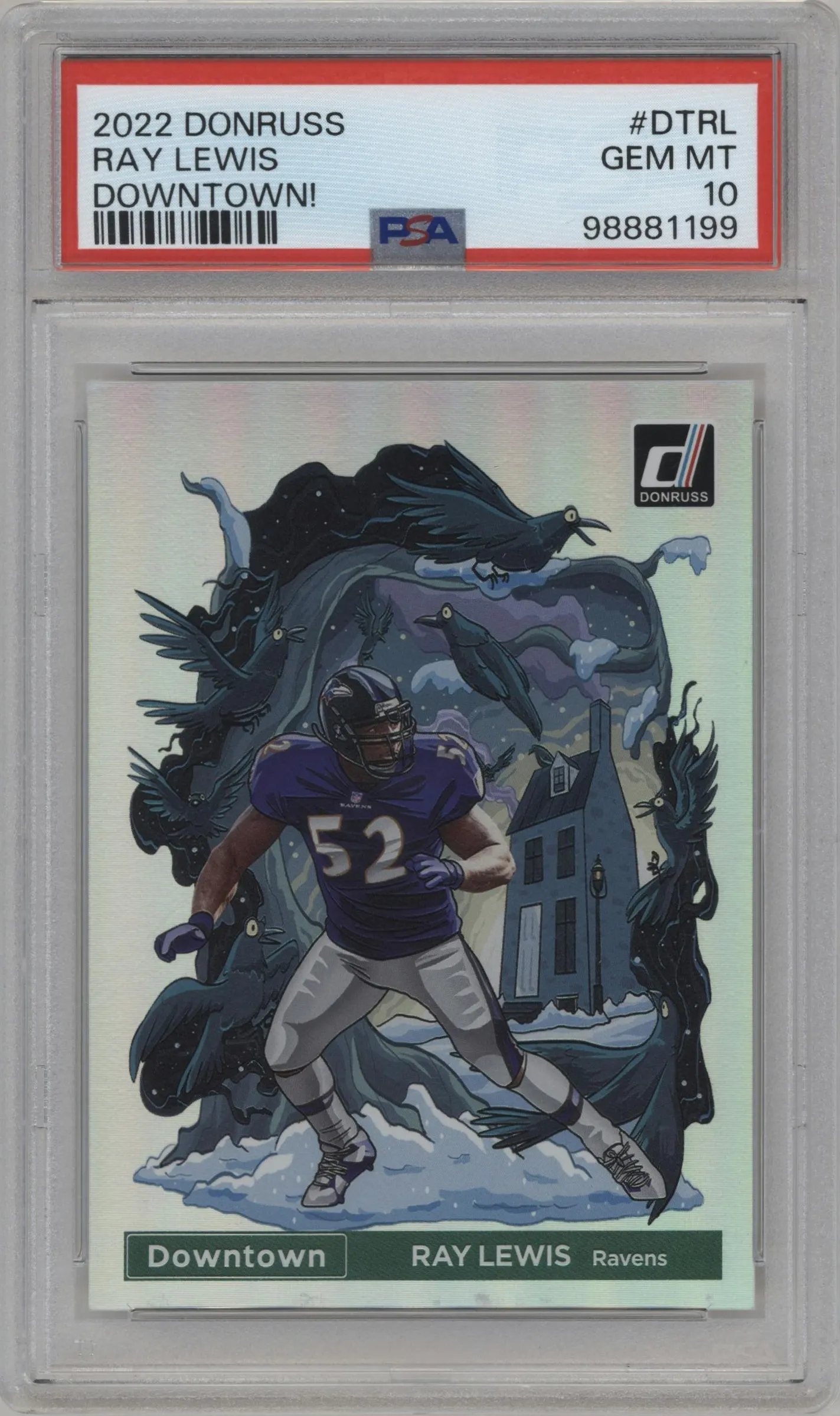 2022 Panini Donruss Downtown Ray Lewis #DT-RL PSA 10