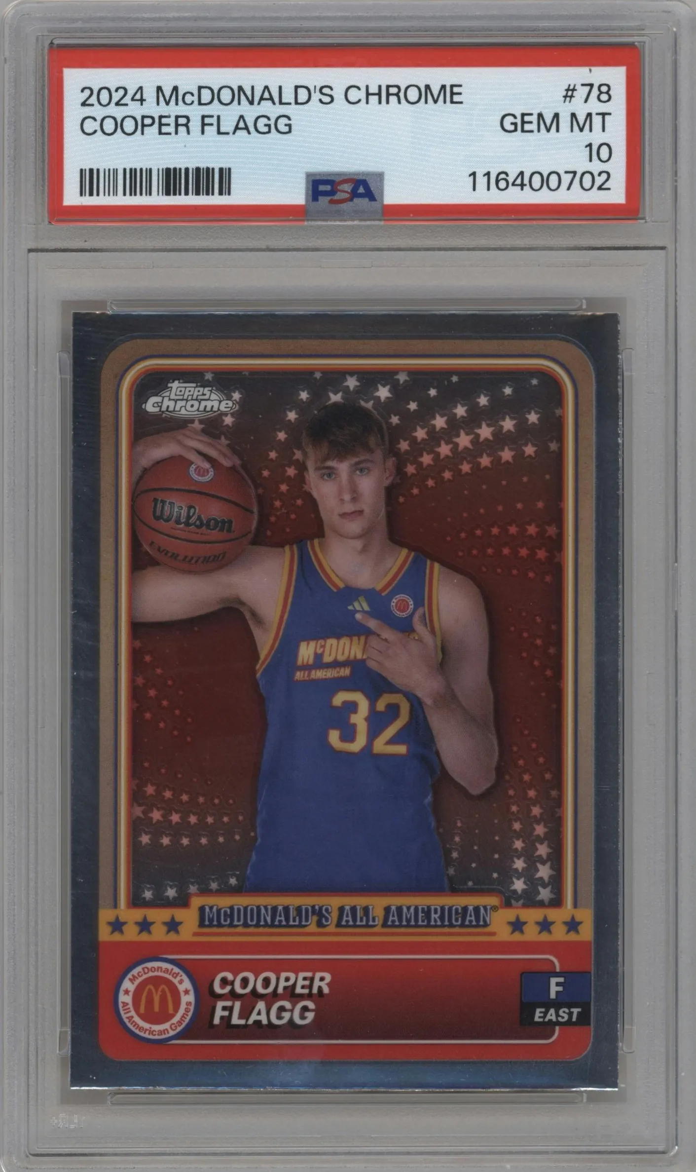 2024 Topps Chrome McDonald's All-American Cooper Flagg #78 PSA 10