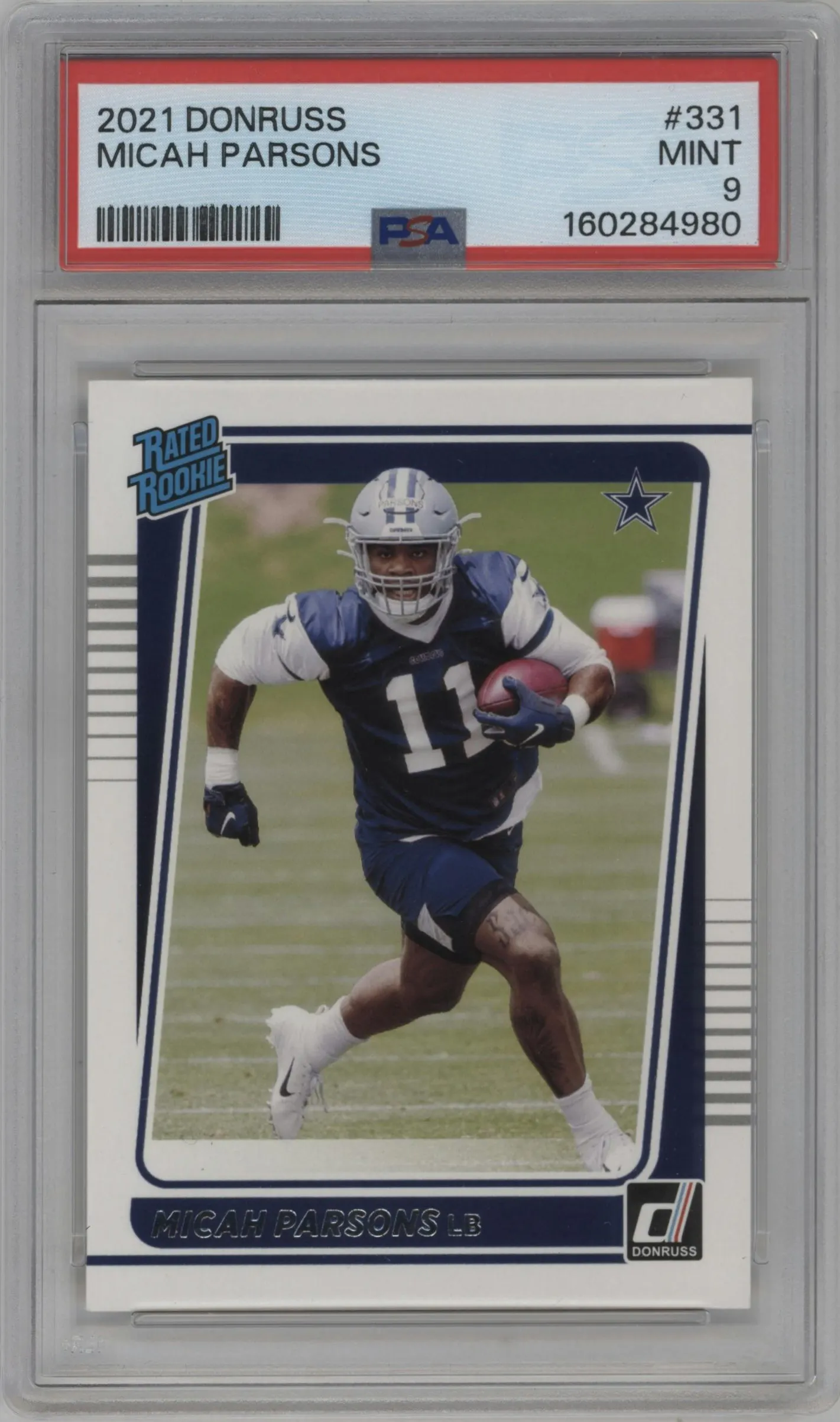 2021 Panini Donruss Rated Rookie Micah Parsons #331 PSA 9