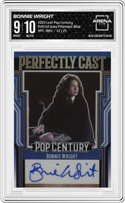 2023 Leaf Metal Pop Century Prft.Cst Auto Bonnie Wright Prismatic Blue ARENA CLUB 9