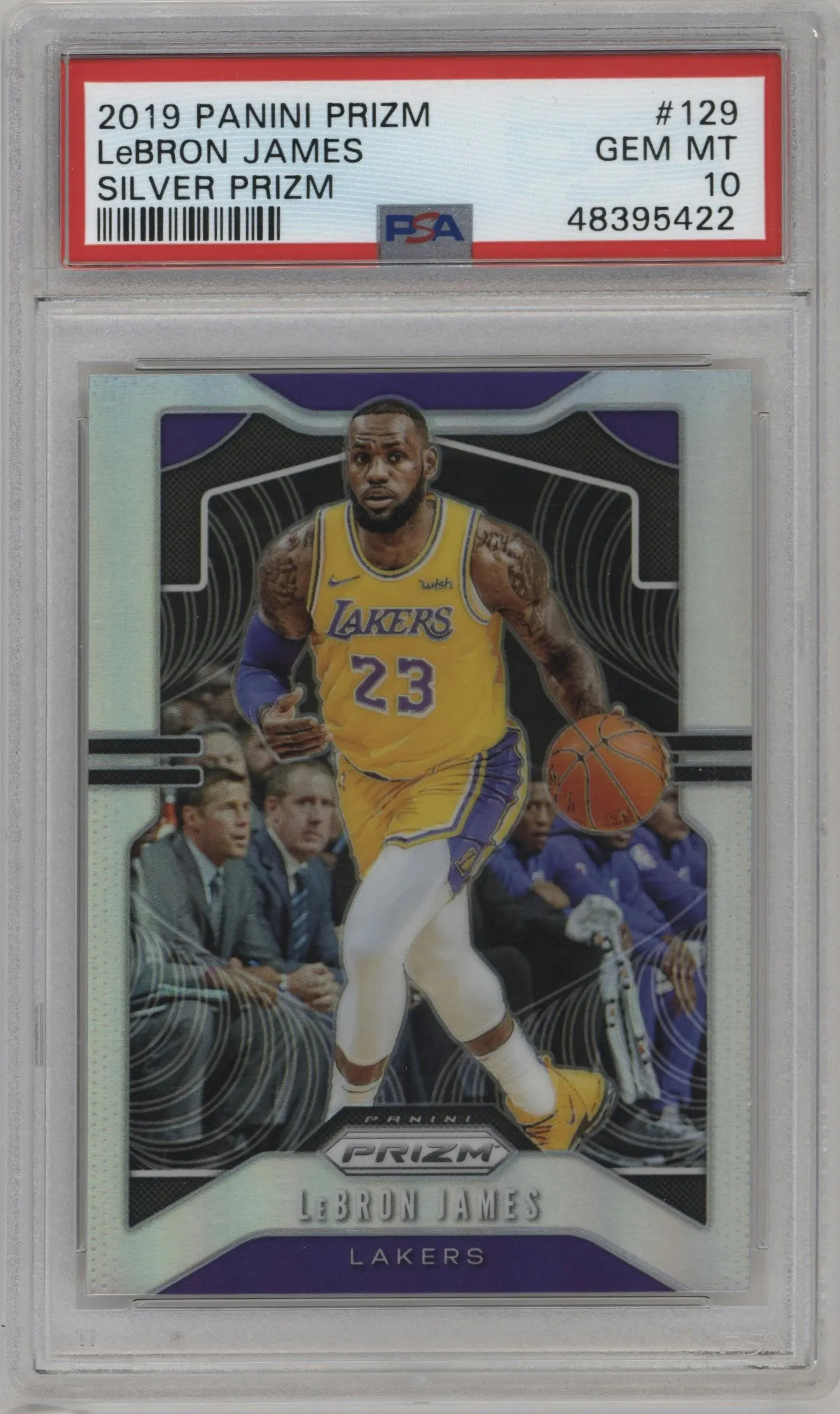 2019 Panini Prizm LeBron James Silver Prizm #129 PSA 10