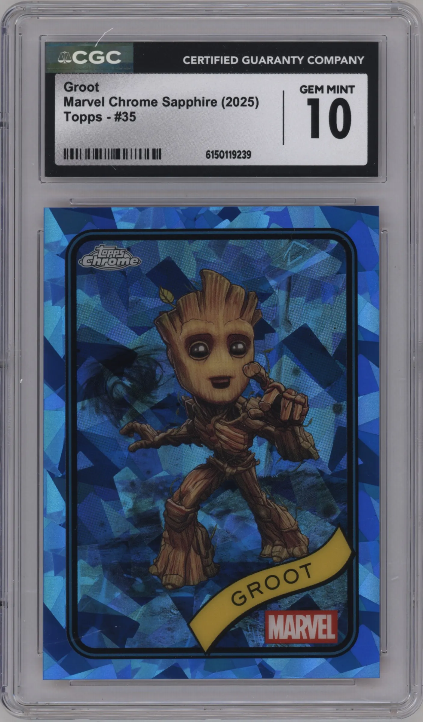 2025 Topps Chrome Sapphire Edition Marvel Groot #35 CGC 10