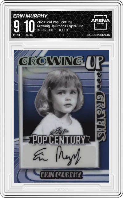 2023 Leaf Metal Pop Century Growing Up.Graphs Erin Murphy Crystal Blue ARENA CLUB 9