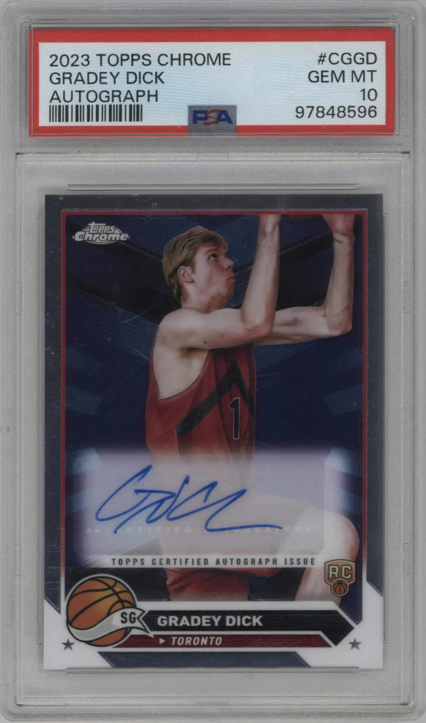 2023 Topps Chrome Auto Gradey Dick #CG-GD PSA 10