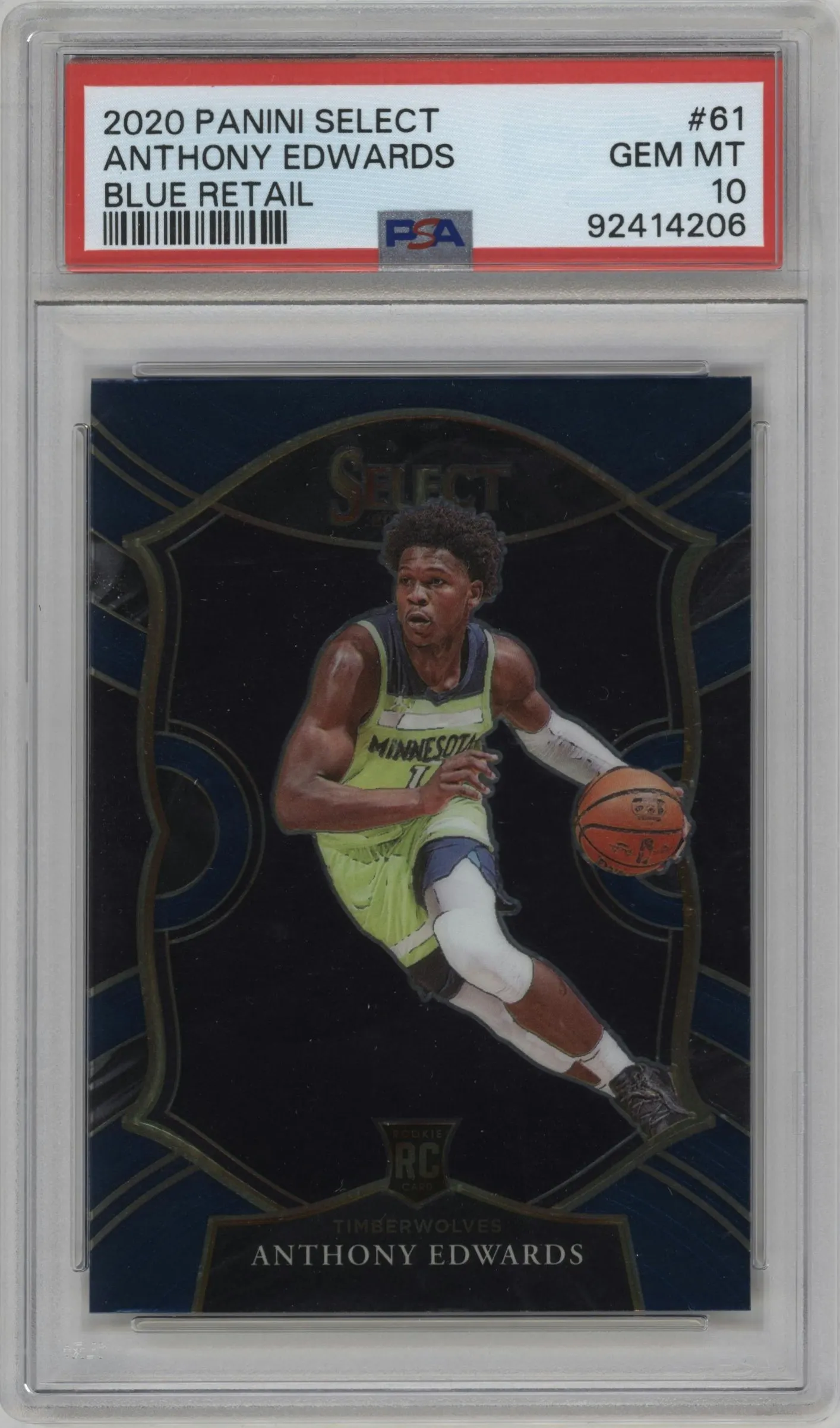 2020 Panini Select Anthony Edwards Blue Retail #61 PSA 10