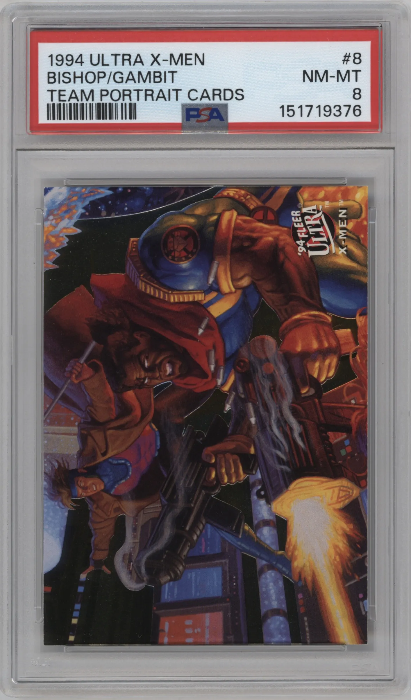 1994 Fleer Ultra X-Men Team Portrait Gambit/Bishop #8 PSA 8