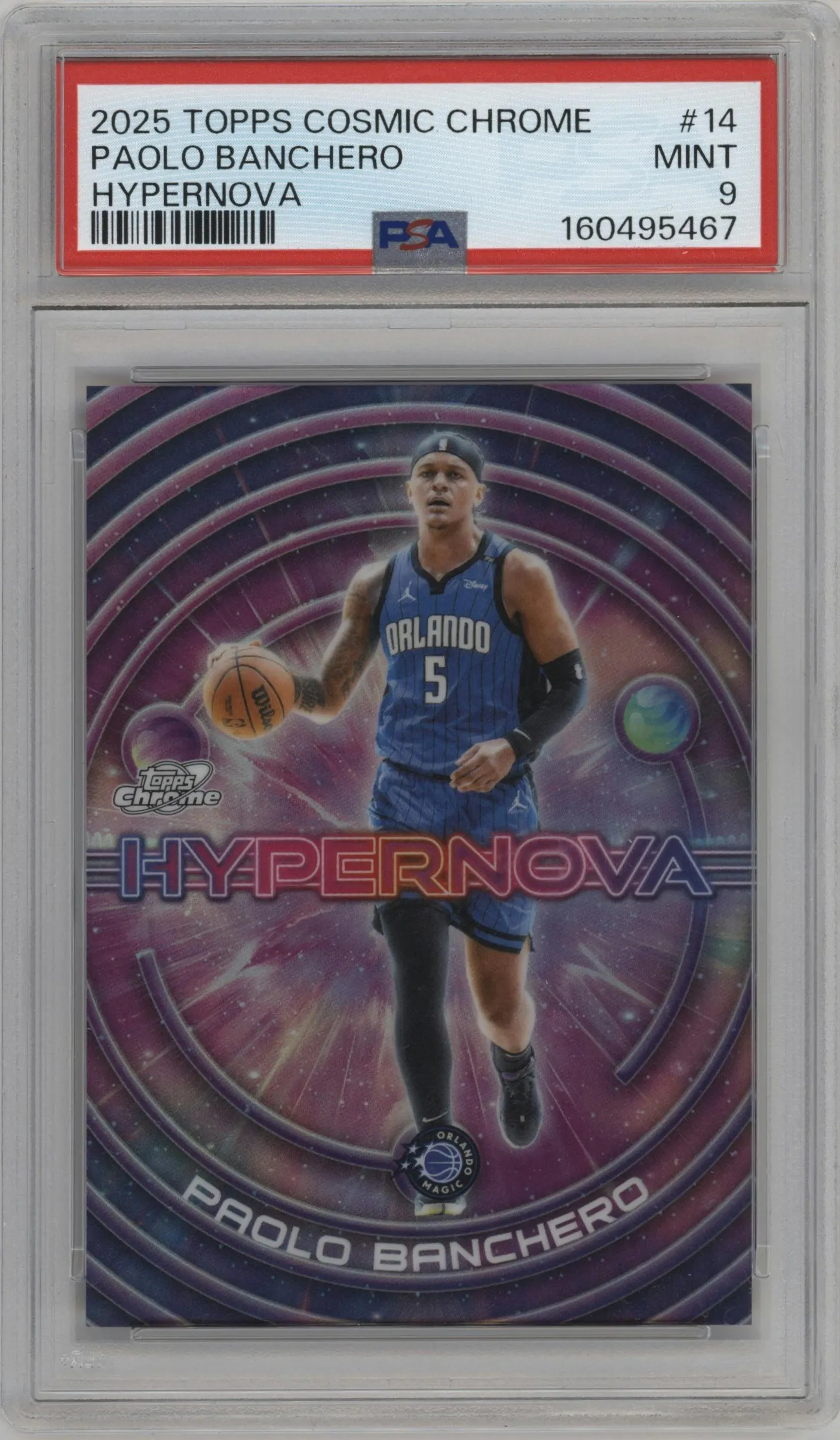 2025 Topps Chrome Cosmic Hyper Nova Paolo Banchero #HN-14 PSA 9
